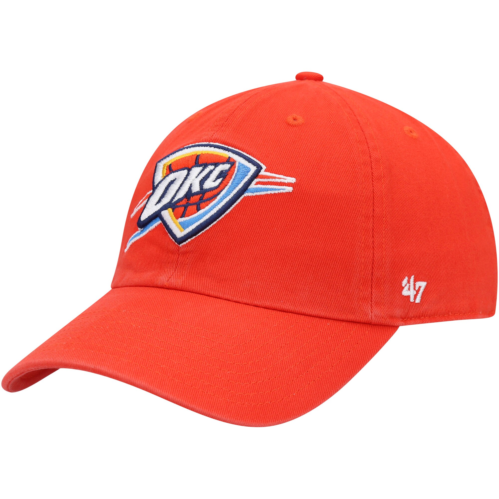 Oklahoma City Thunder mens oklahoma city thunder 47 orange team clean up adjustable hat | NBA Store