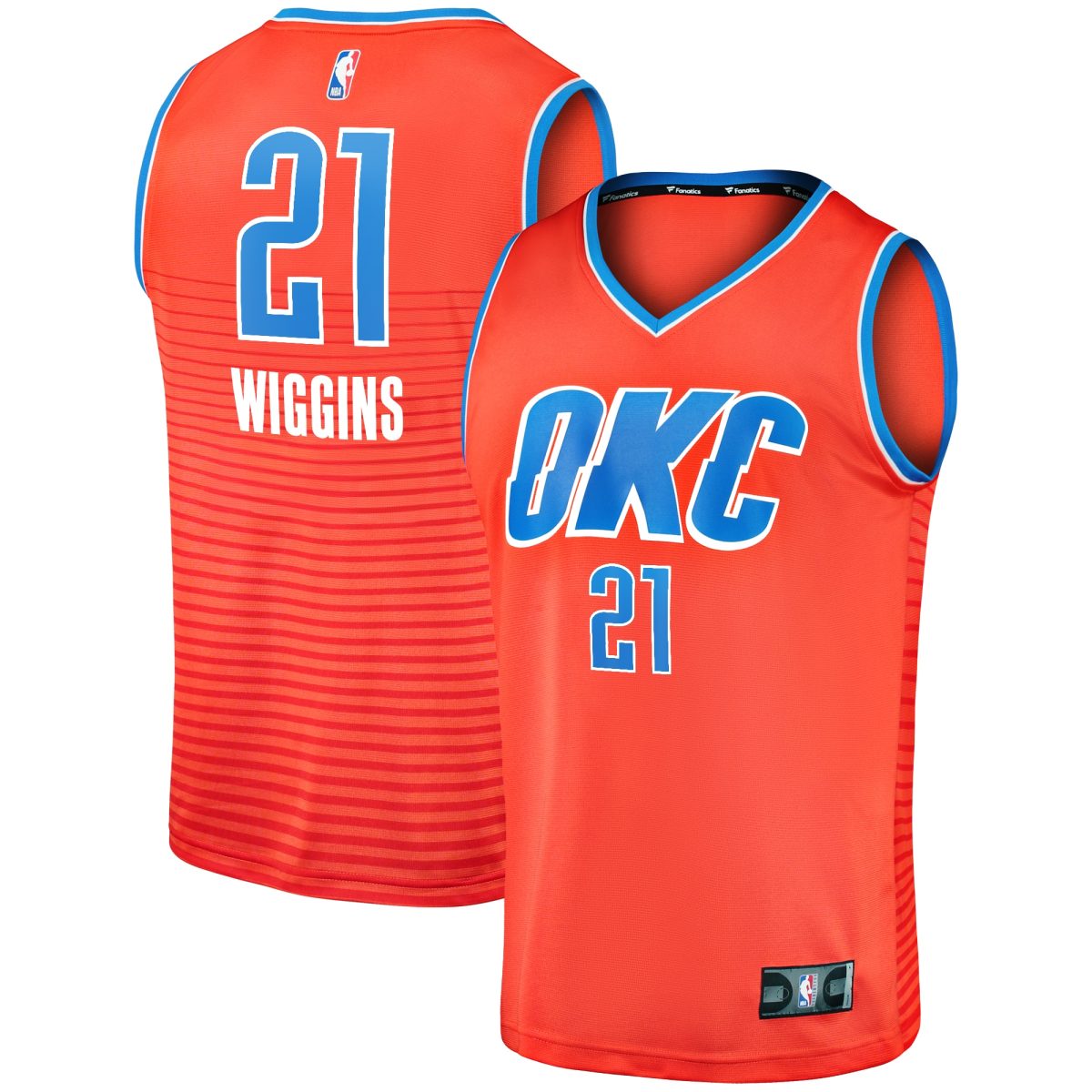 Oklahoma City Thunder mens oklahoma city thunder aaron wiggins fanatics orange fast break replica player jersey – statement edition | NBA Store