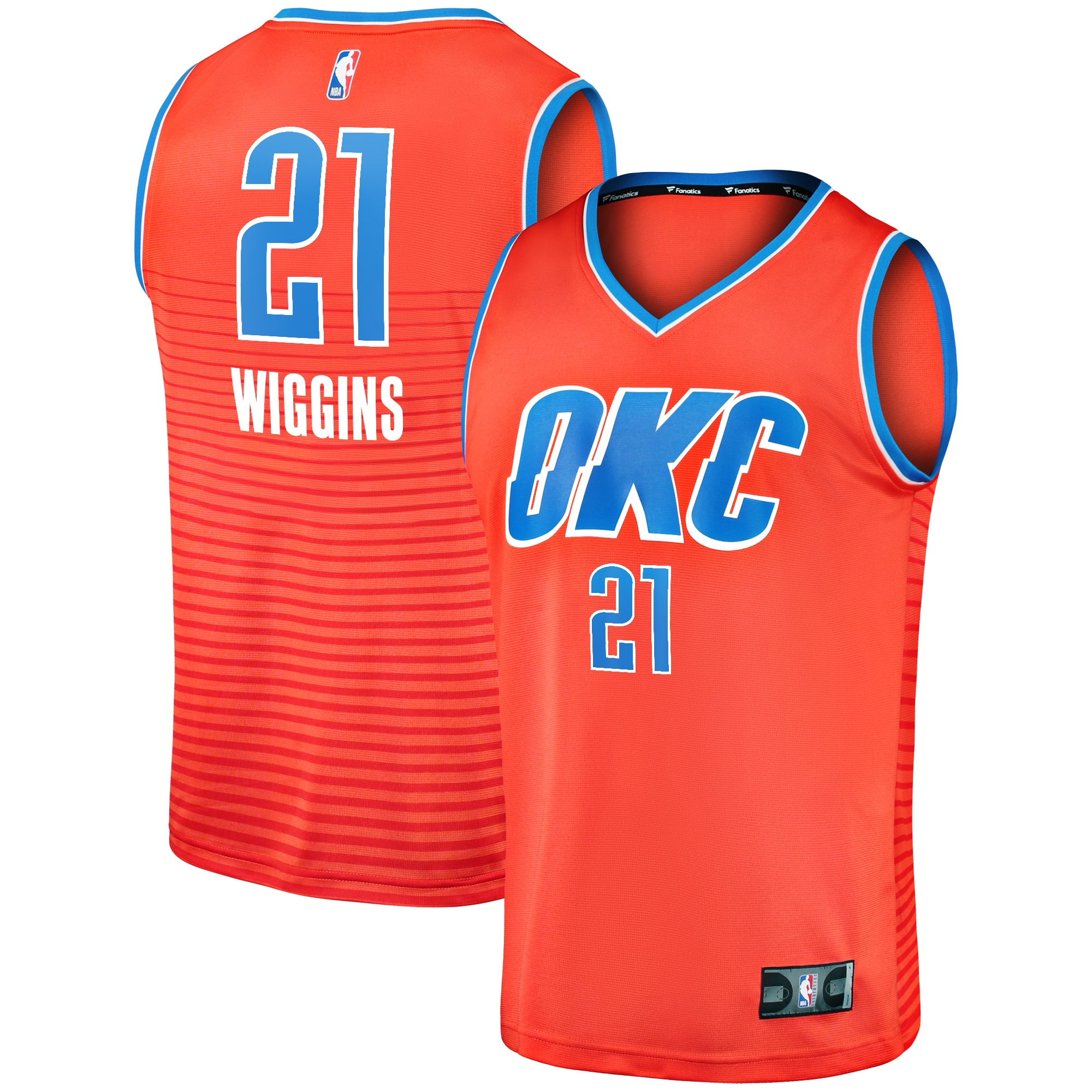 Oklahoma City Thunder mens oklahoma city thunder aaron wiggins fanatics orange fast break replica player jersey – statement edition | NBA Store
