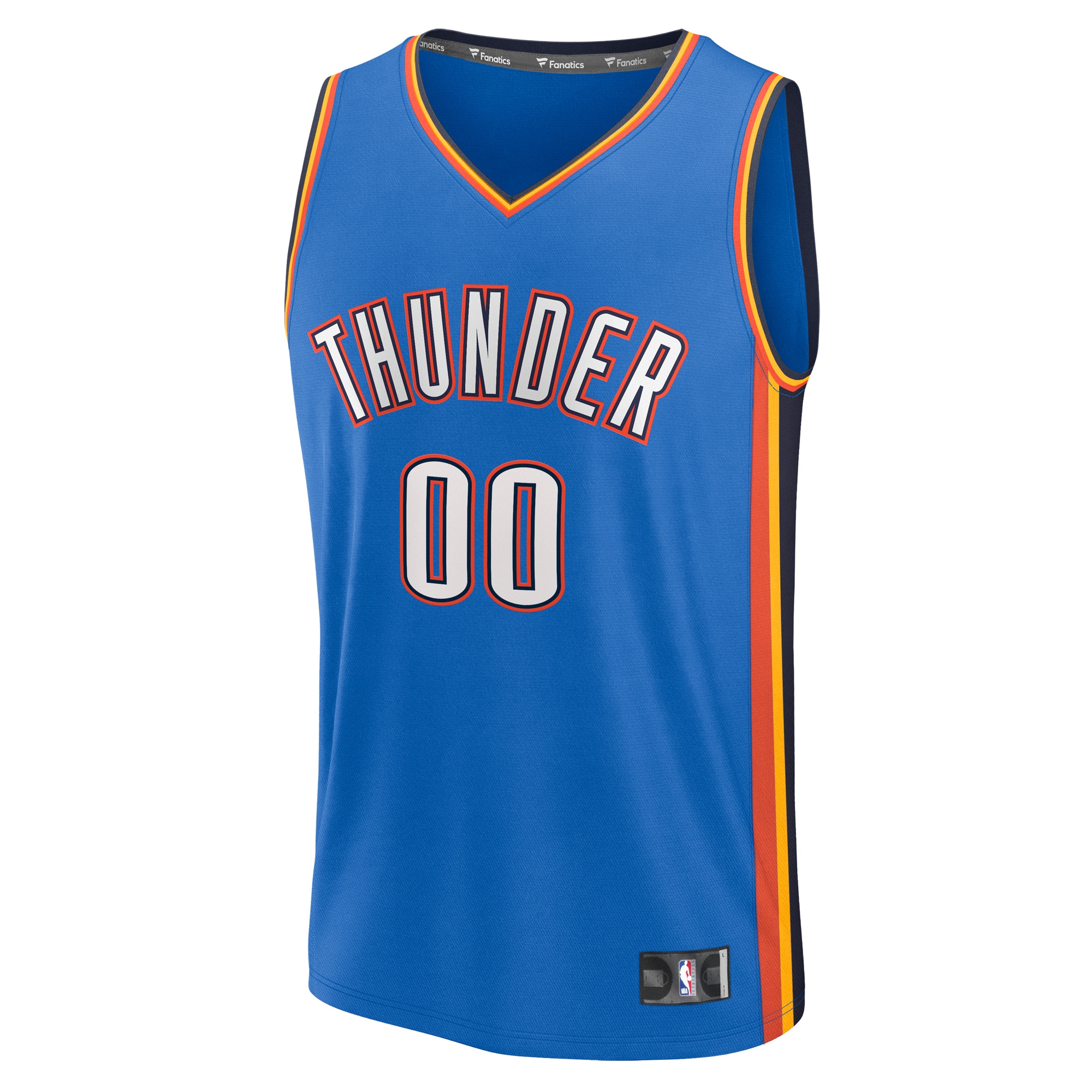 Oklahoma City Thunder mens oklahoma city thunder fanatics blue fast break custom replica jersey – icon edition | NBA Store