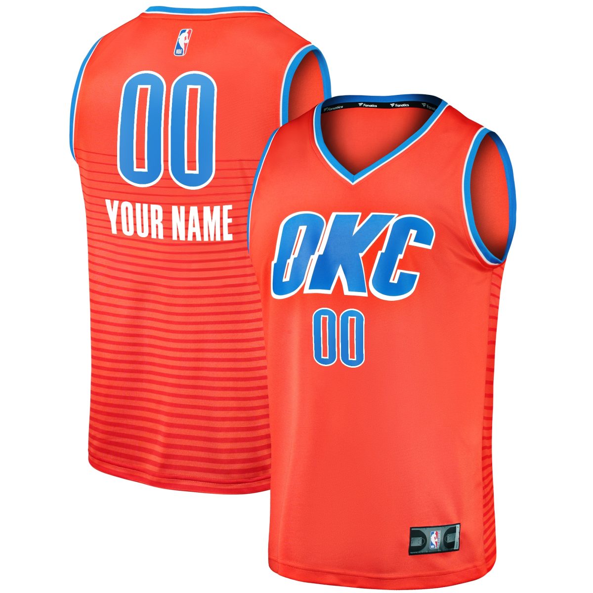 Oklahoma City Thunder mens oklahoma city thunder fanatics orange fast break custom replica jersey – statement edition | NBA Store