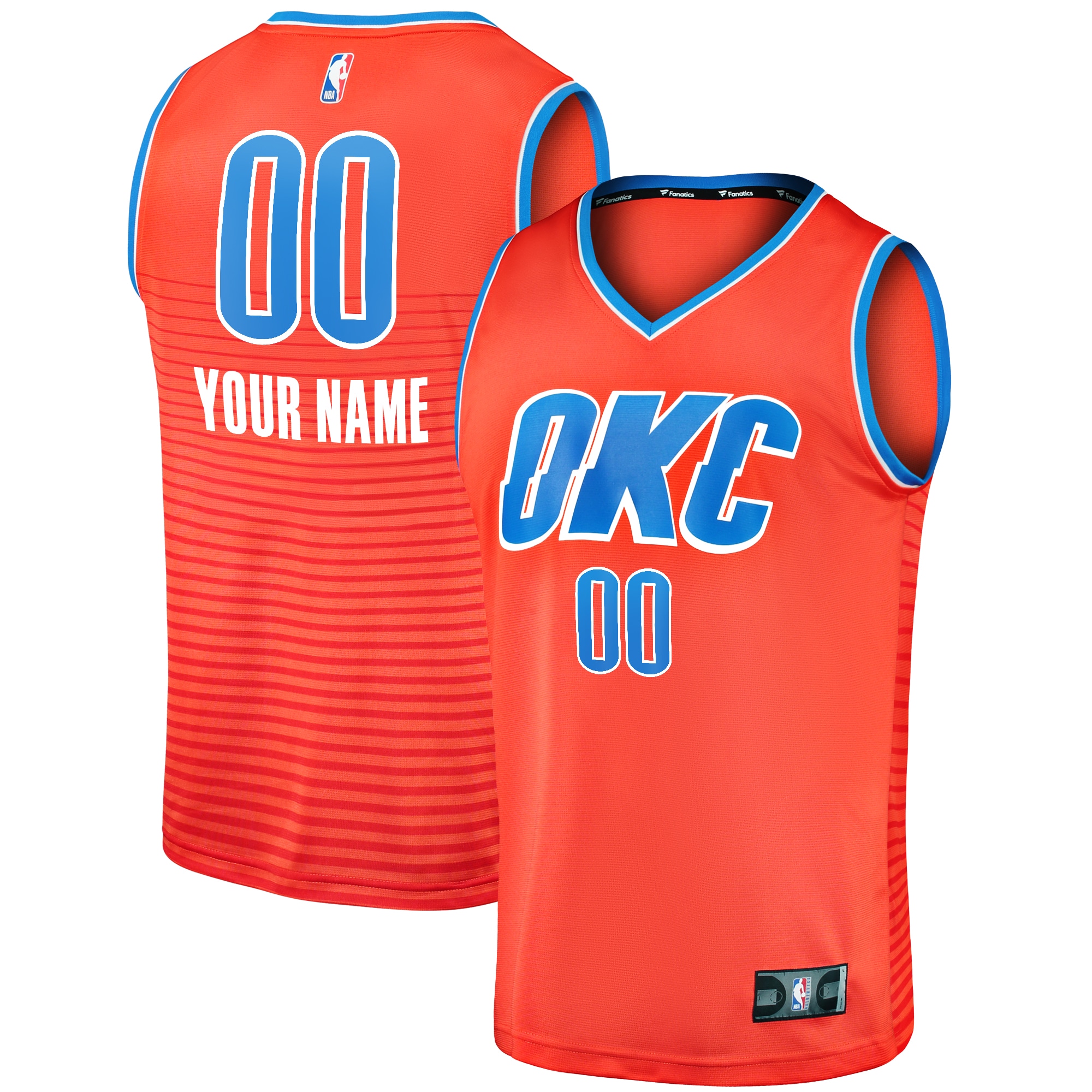 Oklahoma City Thunder mens oklahoma city thunder fanatics orange fast break custom replica jersey – statement edition | NBA Store