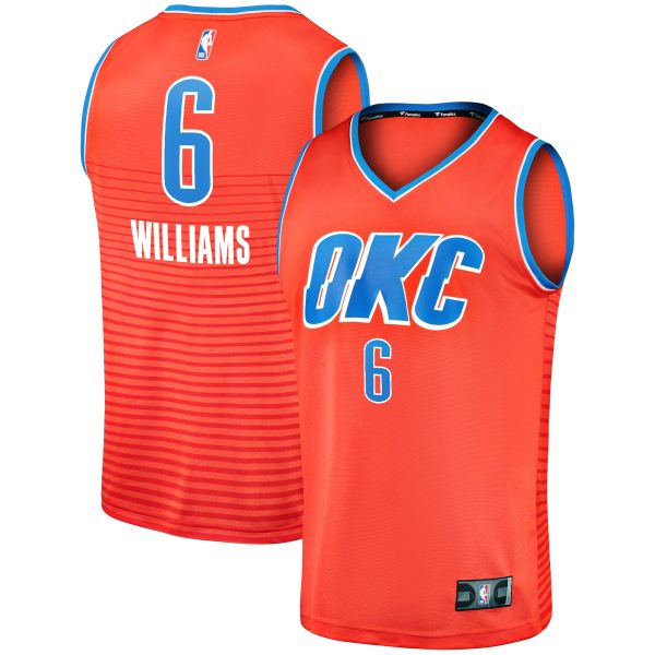 Oklahoma City Thunder mens oklahoma city thunder jaylin williams fanatics orange fast break replica player jersey – statement edition | NBA Store