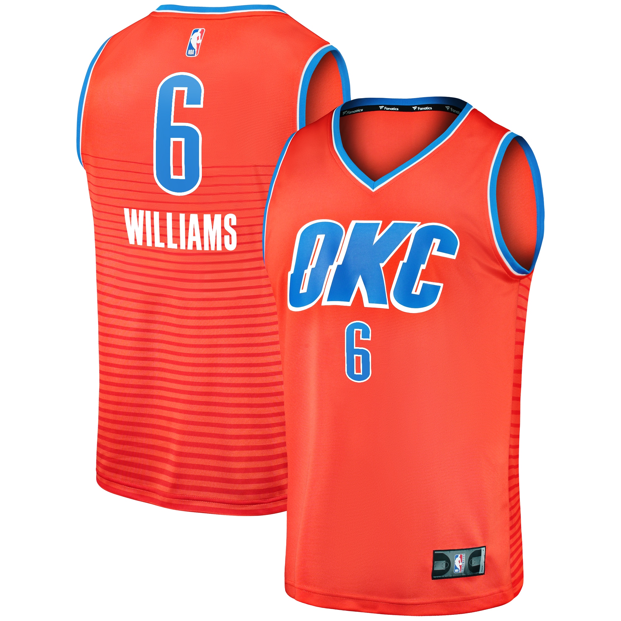 Oklahoma City Thunder mens oklahoma city thunder jaylin williams fanatics orange fast break replica player jersey – statement edition | NBA Store