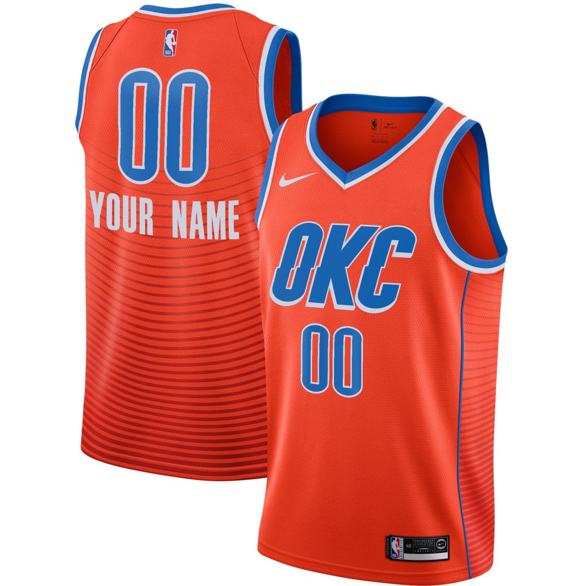 Oklahoma City Thunder mens oklahoma city thunder jordan brand orange swingman custom jersey – statement edition | NBA Store