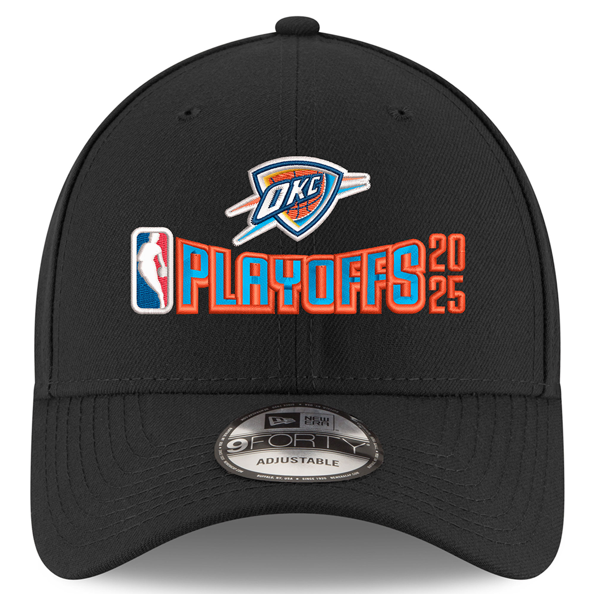 Oklahoma City Thunder mens oklahoma city thunder new era black 2025 nba playoffs 9forty adjustable hat | NBA Store