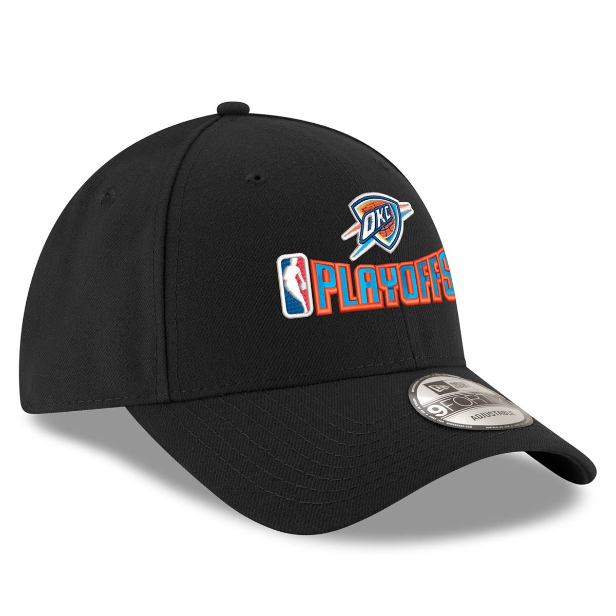 Oklahoma City Thunder mens oklahoma city thunder new era black 2025 nba playoffs 9forty adjustable hat | NBA Store