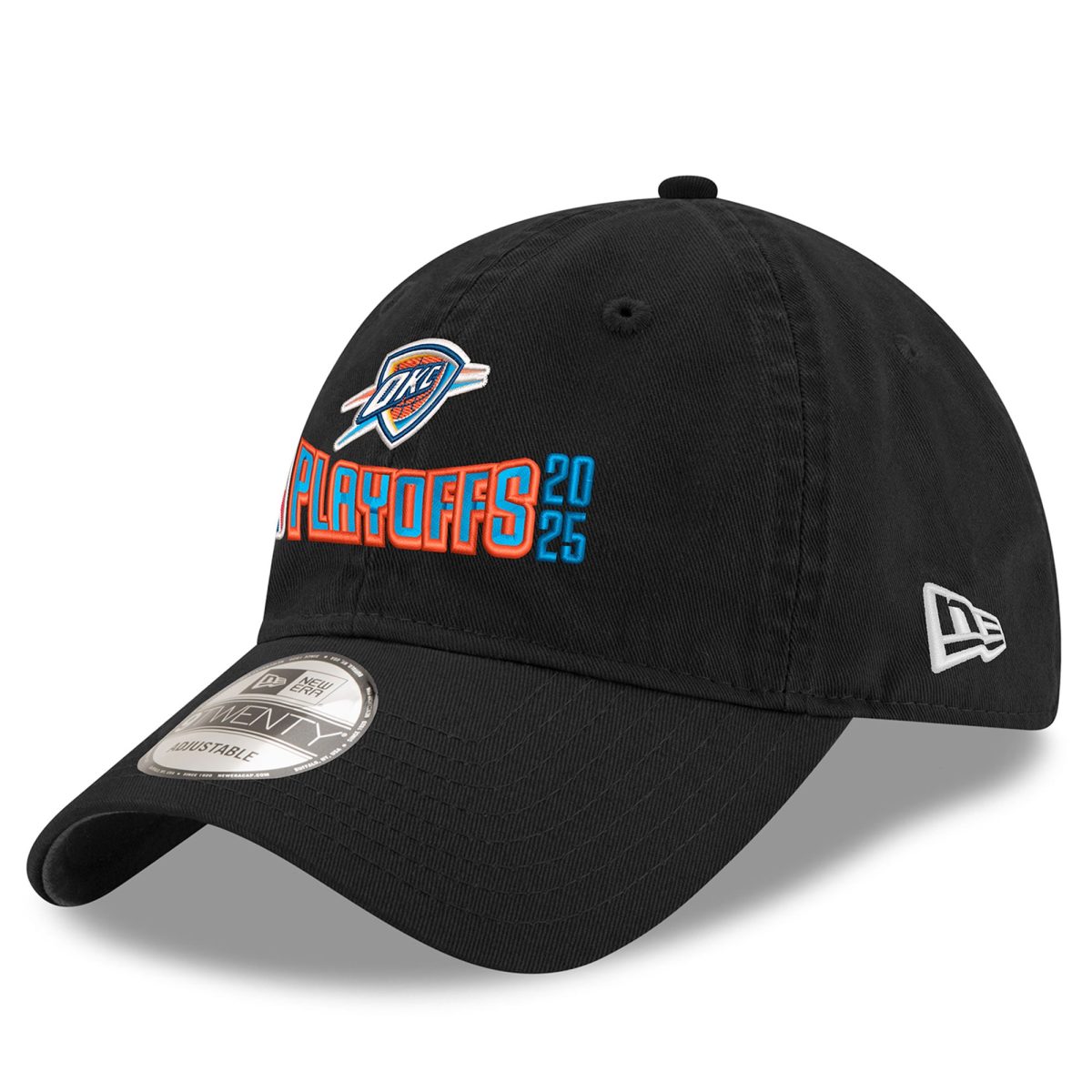Oklahoma City Thunder mens oklahoma city thunder new era black 2025 nba playoffs 9twenty adjustable hat | NBA Store
