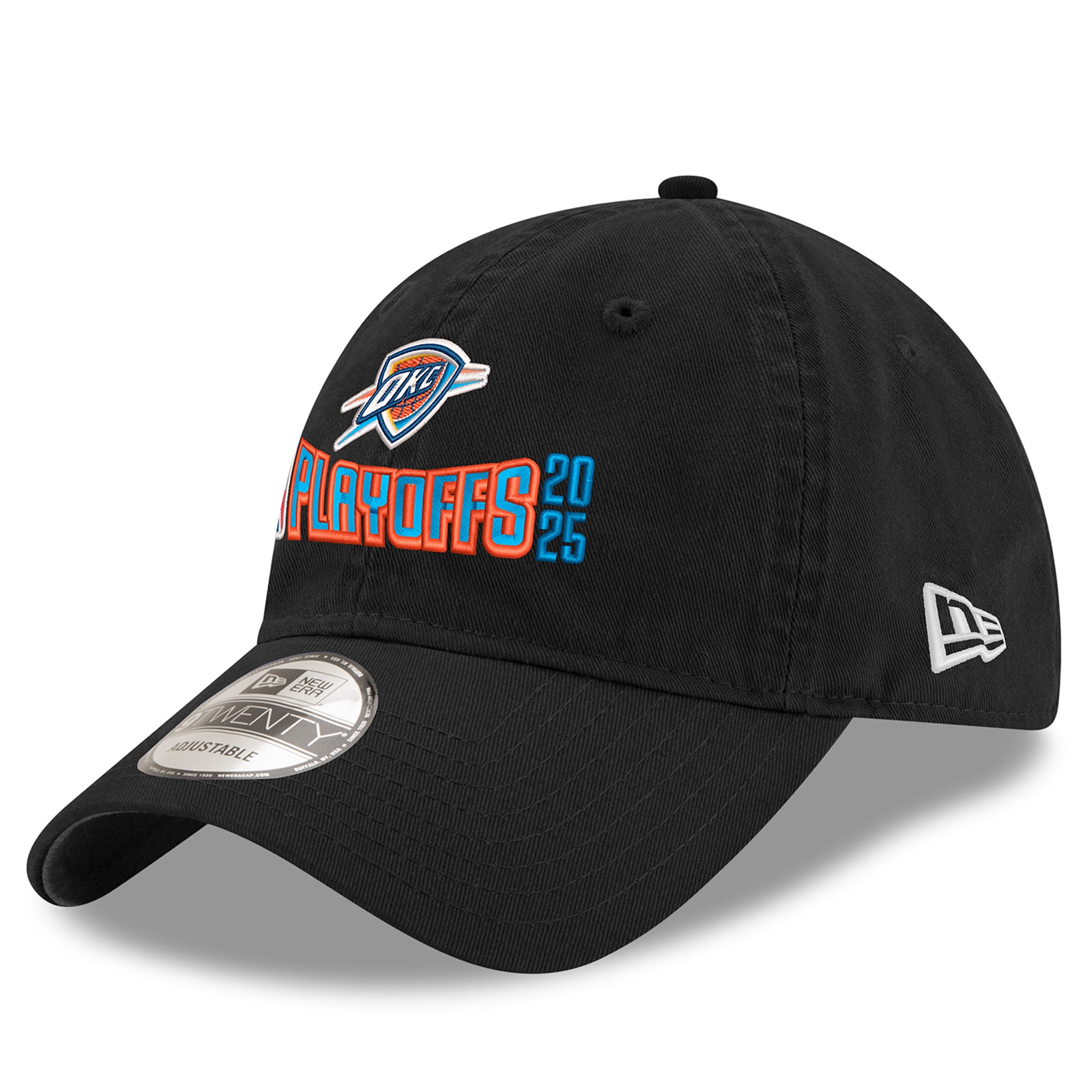 Oklahoma City Thunder mens oklahoma city thunder new era black 2025 nba playoffs 9twenty adjustable hat | NBA Store