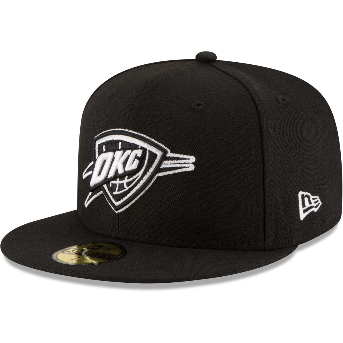 Oklahoma City Thunder mens oklahoma city thunder new era black black  white logo 59fifty fitted hat | NBA Store