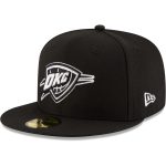 Oklahoma City Thunder mens oklahoma city thunder new era black black  white logo 59fifty fitted hat | NBA Store