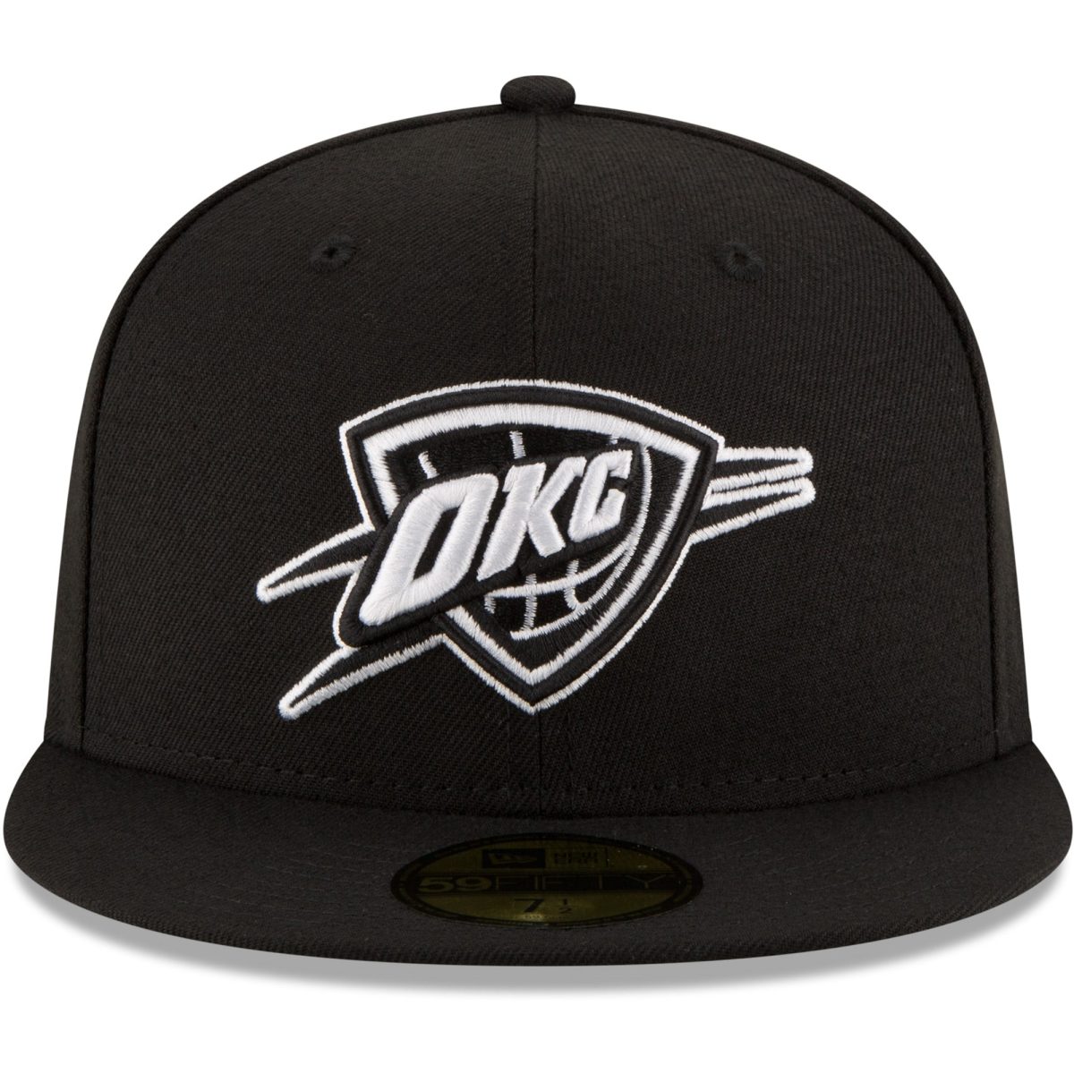 Oklahoma City Thunder mens oklahoma city thunder new era black black  white logo 59fifty fitted hat | NBA Store