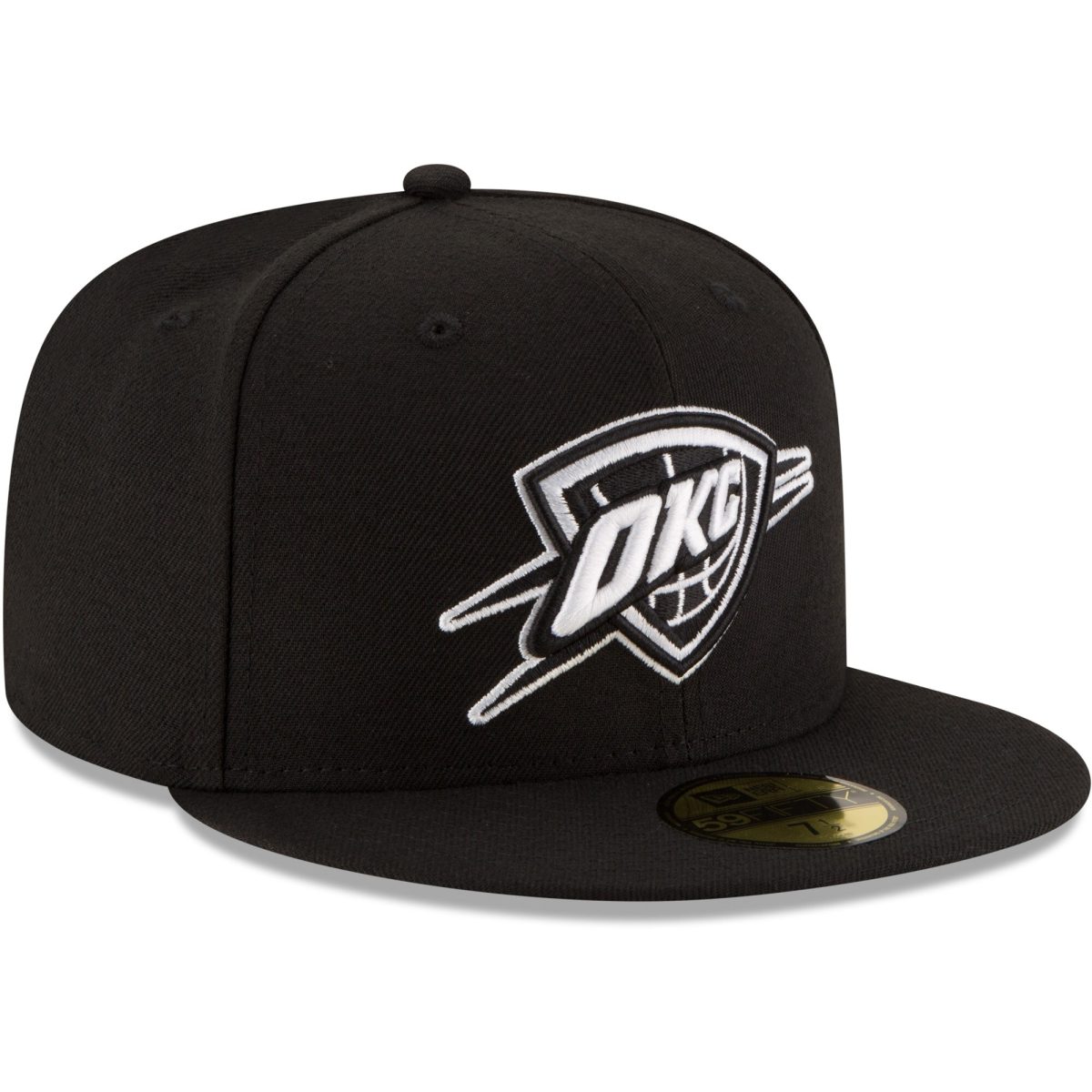 Oklahoma City Thunder mens oklahoma city thunder new era black black  white logo 59fifty fitted hat | NBA Store