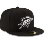 Oklahoma City Thunder mens oklahoma city thunder new era black black  white logo 59fifty fitted hat | NBA Store