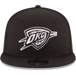 Oklahoma City Thunder mens oklahoma city thunder new era black black  white logo 9fifty adjustable snapback hat | NBA Store