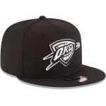Oklahoma City Thunder mens oklahoma city thunder new era black black  white logo 9fifty adjustable snapback hat | NBA Store