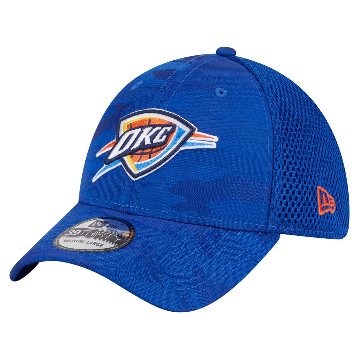 Oklahoma City Thunder mens oklahoma city thunder new era blue subtle camo 39thirty flex hat | NBA Store