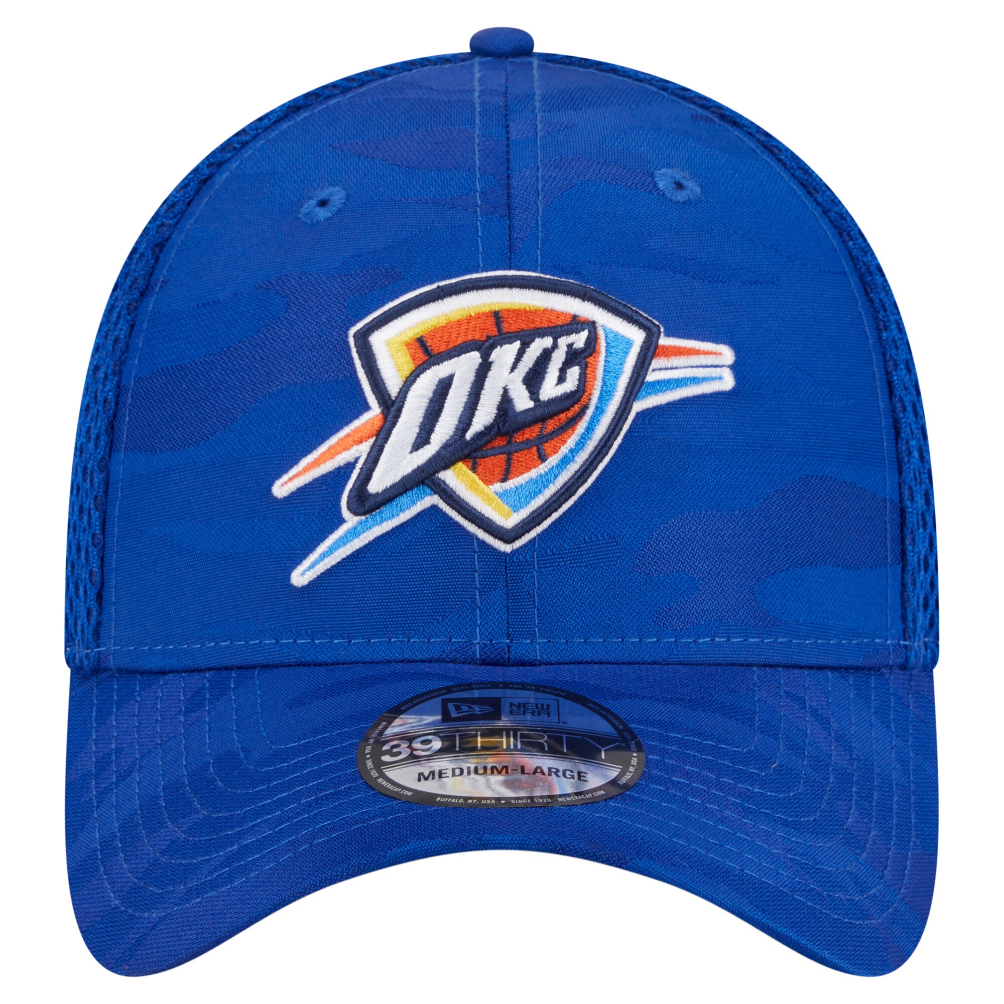 Oklahoma City Thunder mens oklahoma city thunder new era blue subtle camo 39thirty flex hat | NBA Store