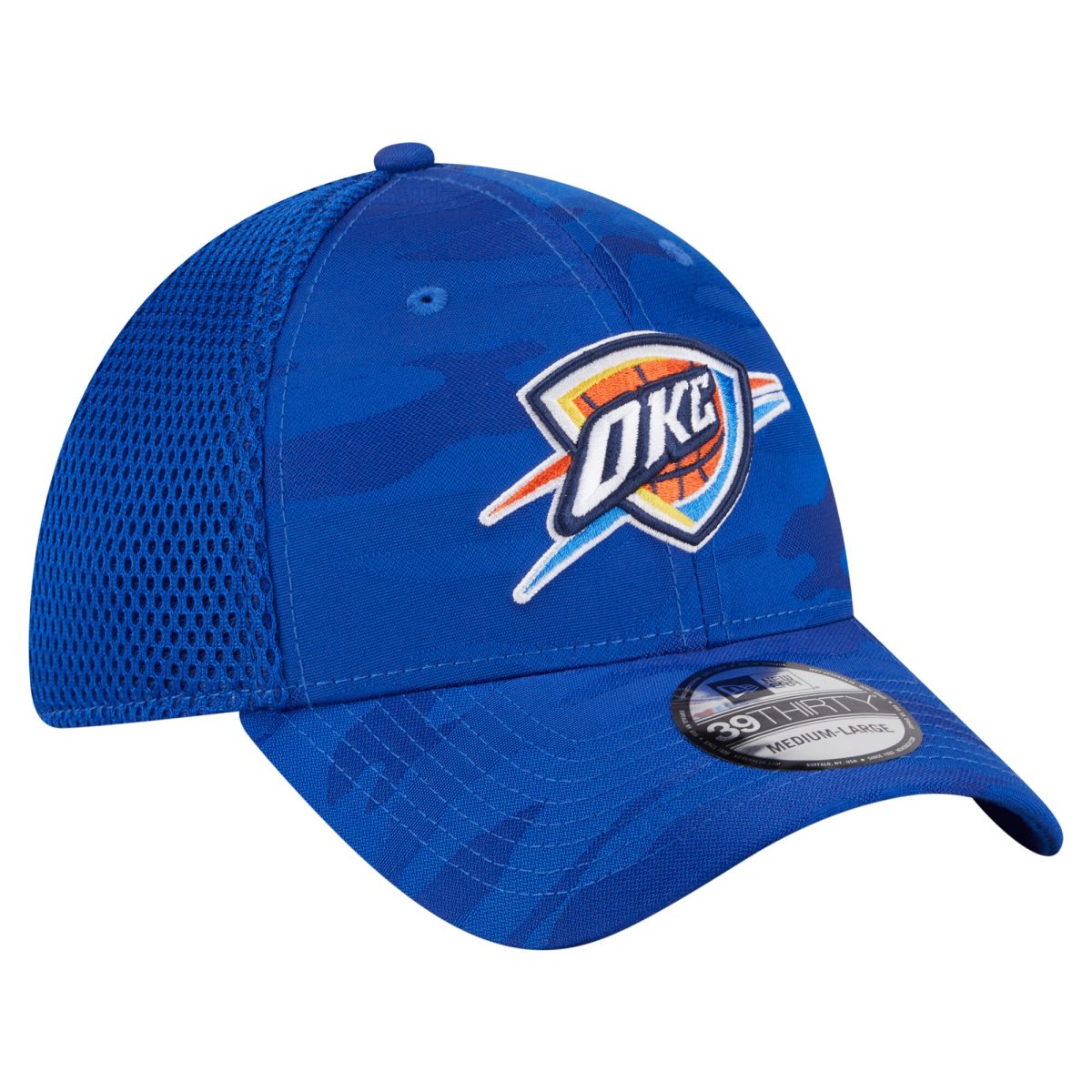Oklahoma City Thunder mens oklahoma city thunder new era blue subtle camo 39thirty flex hat | NBA Store