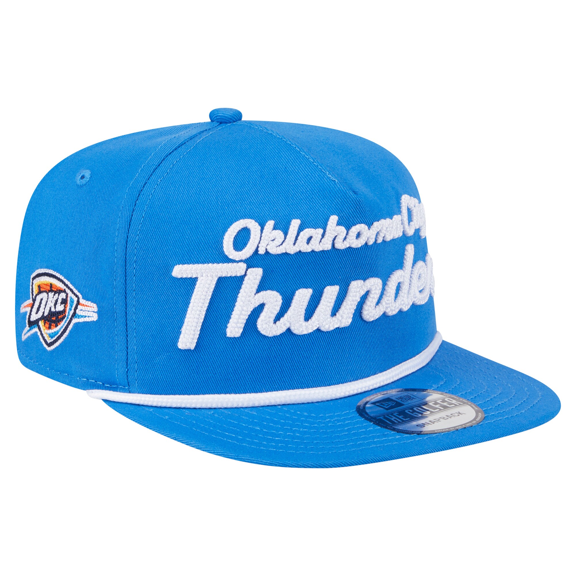 Oklahoma City Thunder mens oklahoma city thunder new era blue team text golfer snapback hat | NBA Store