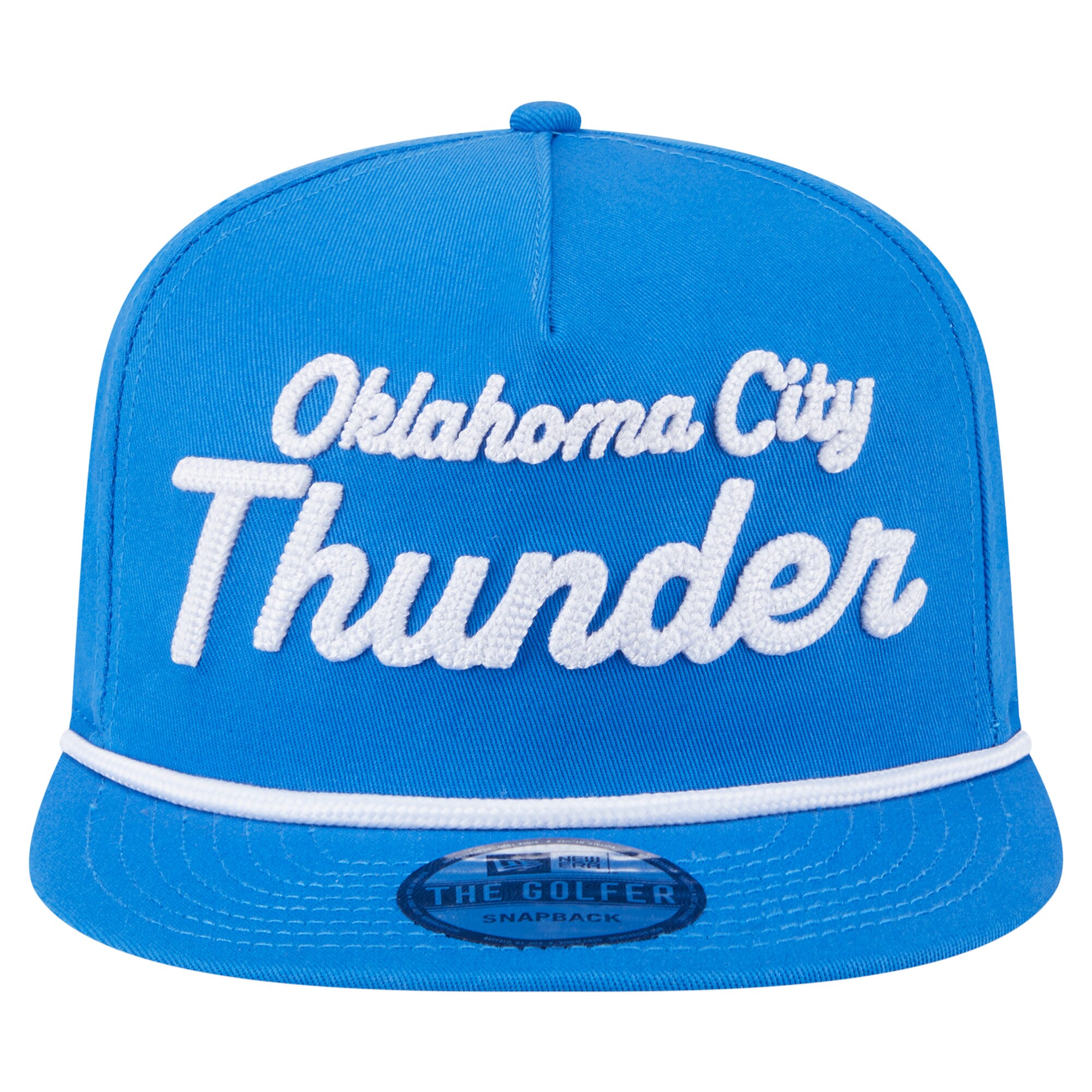 Oklahoma City Thunder mens oklahoma city thunder new era blue team text golfer snapback hat | NBA Store