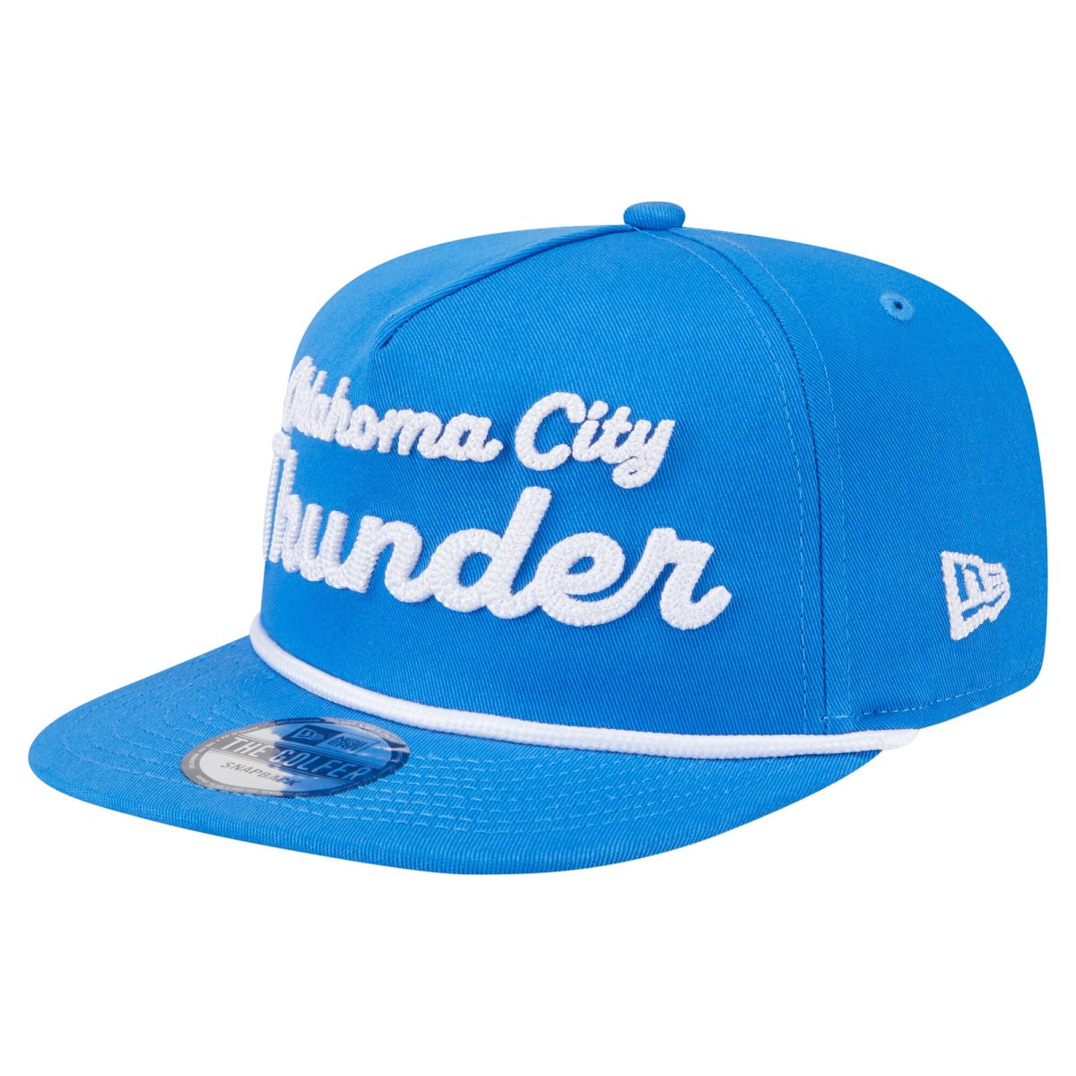 Oklahoma City Thunder mens oklahoma city thunder new era blue team text golfer snapback hat | NBA Store