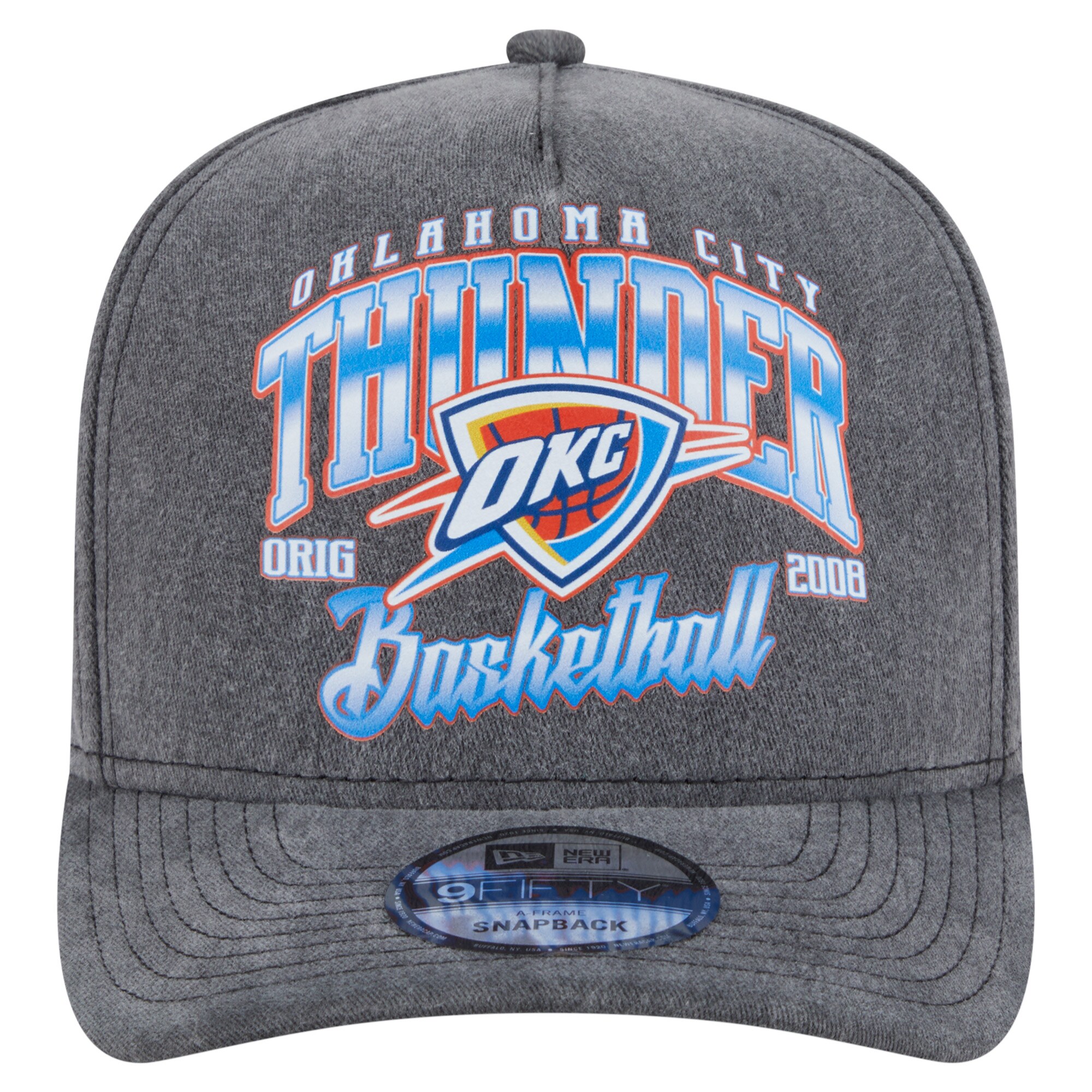 Oklahoma City Thunder mens oklahoma city thunder new era charcoal throwback washed pre-curved 9fifty snapback hat | NBA Store