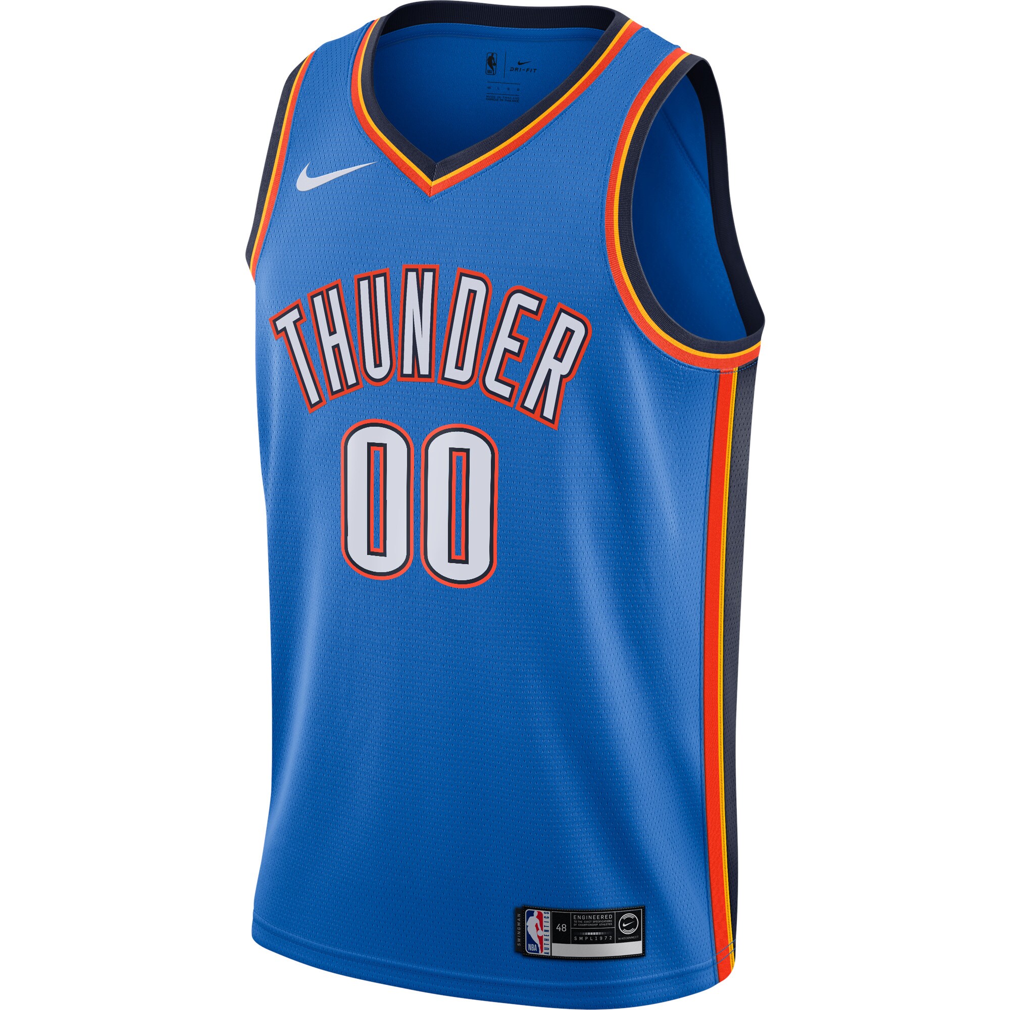 Oklahoma City Thunder mens oklahoma city thunder nike blue custom swingman jersey – icon edition | NBA Store