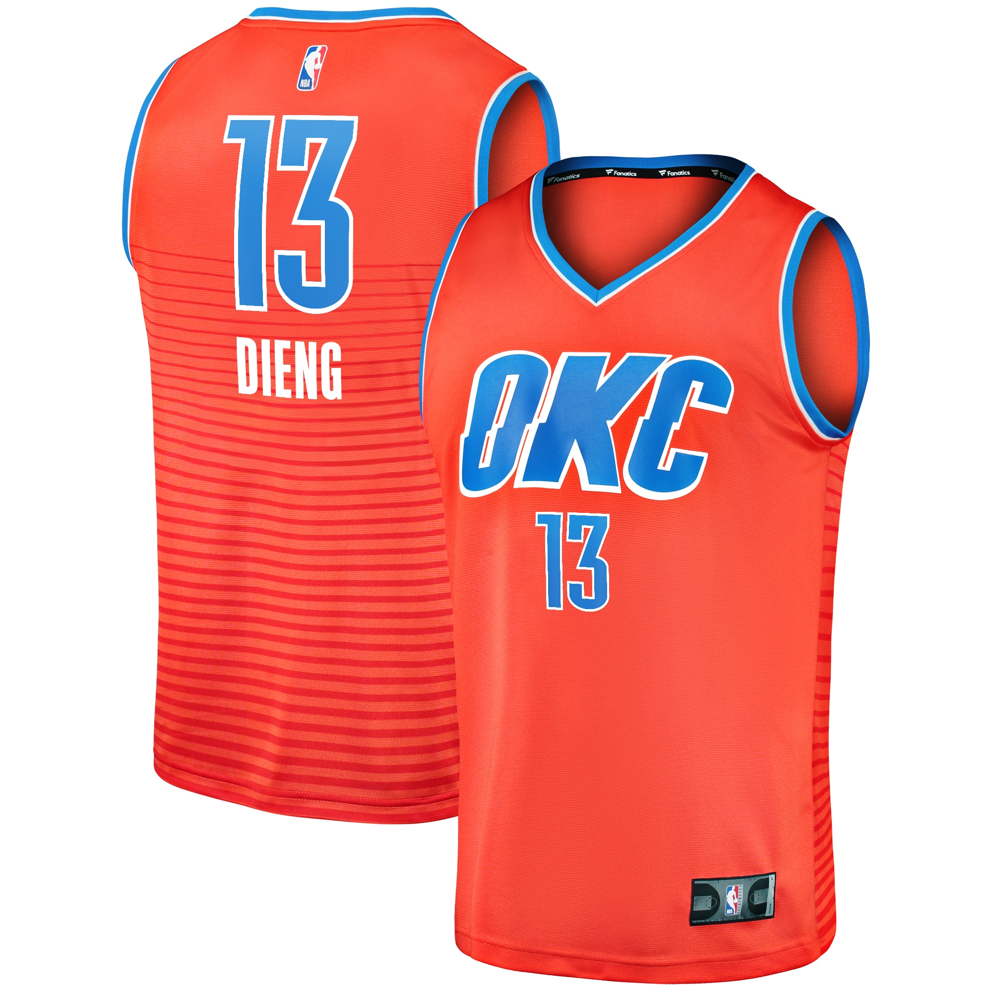Oklahoma City Thunder mens oklahoma city thunder ousmane dieng fanatics orange fast break replica player jersey – statement edition | NBA Store