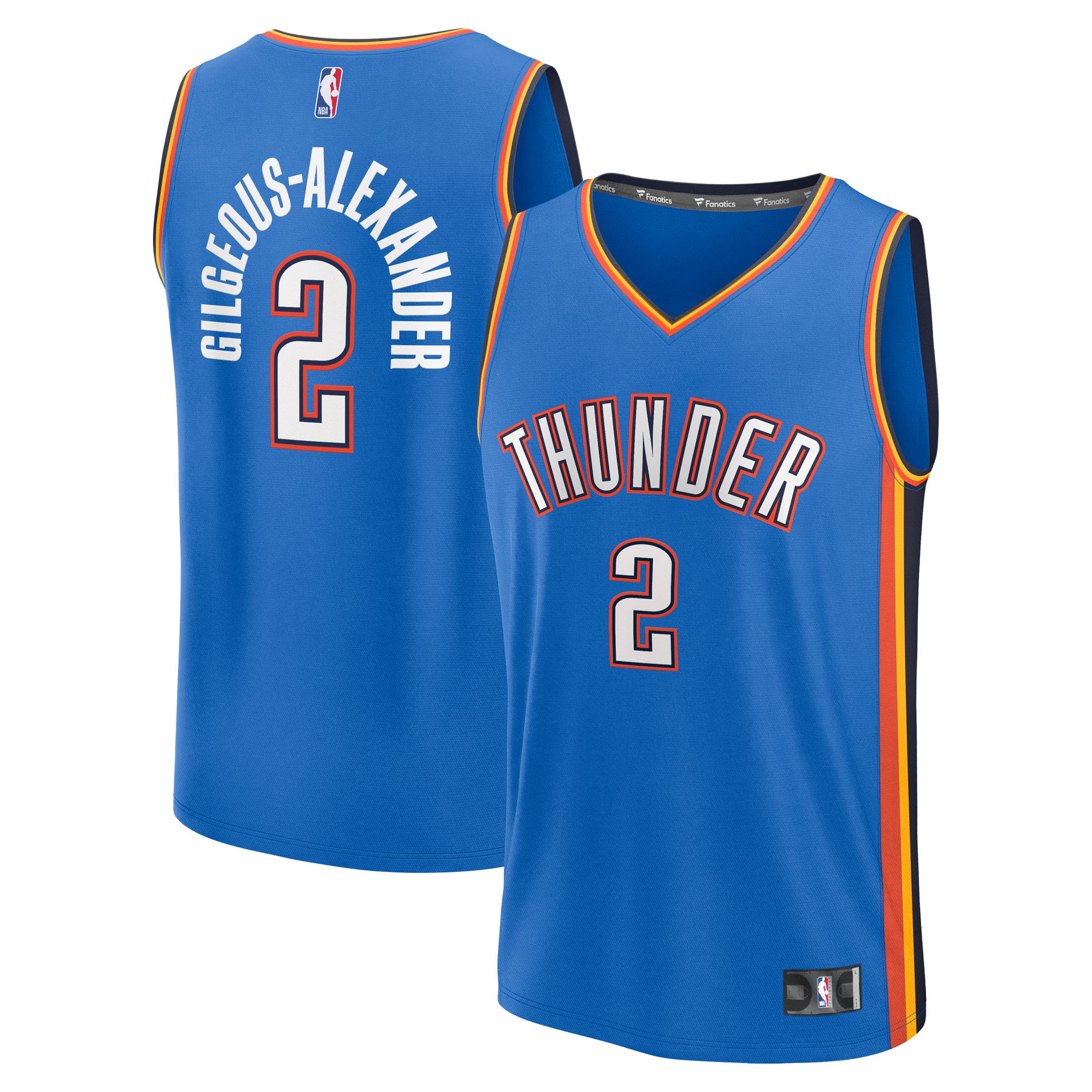 Oklahoma City Thunder mens oklahoma city thunder shai gilgeous-alexander fanatics blue fast break replica player jersey – icon edition | NBA Store