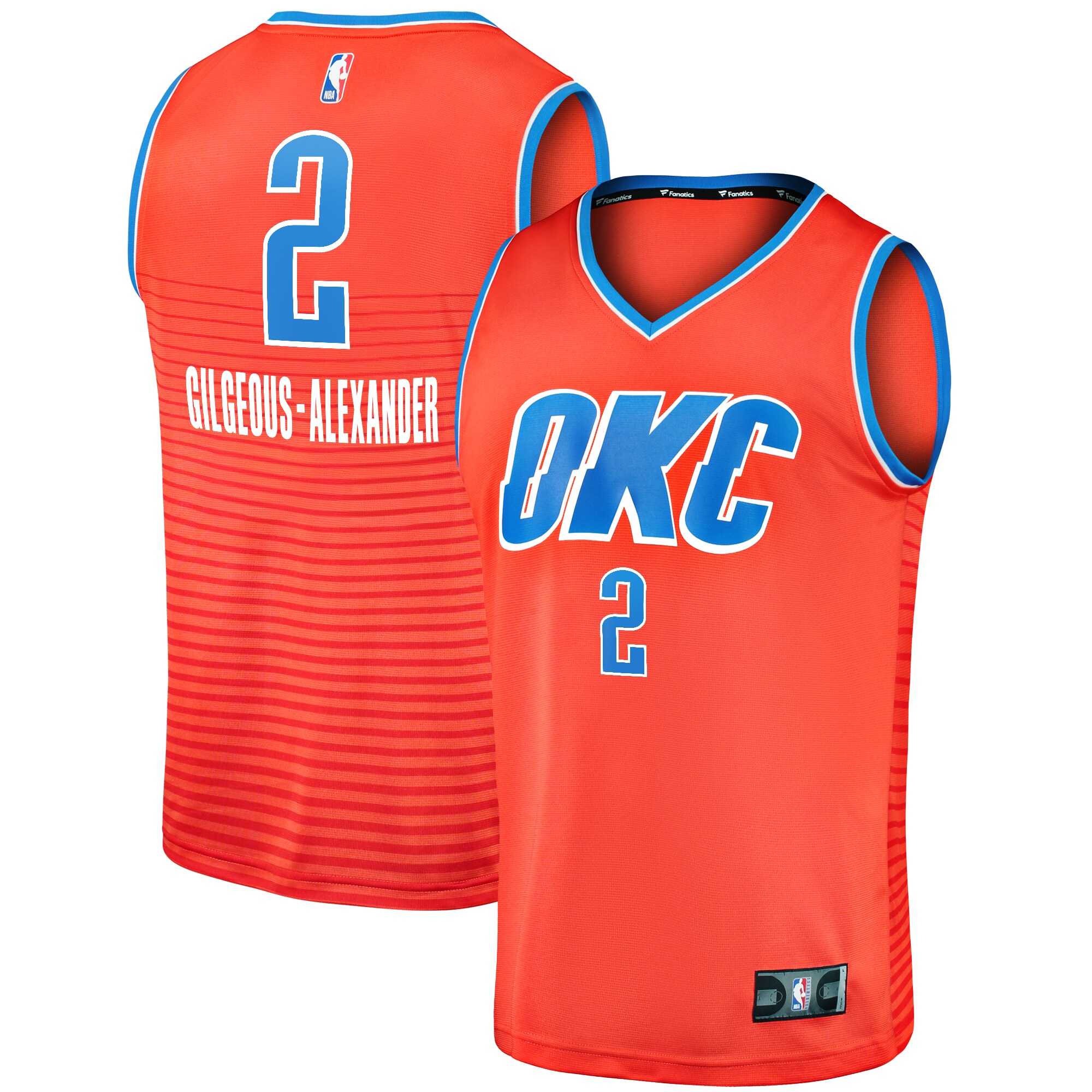 Oklahoma City Thunder mens oklahoma city thunder shai gilgeous-alexander fanatics orange fast break player jersey – statement edition | NBA Store