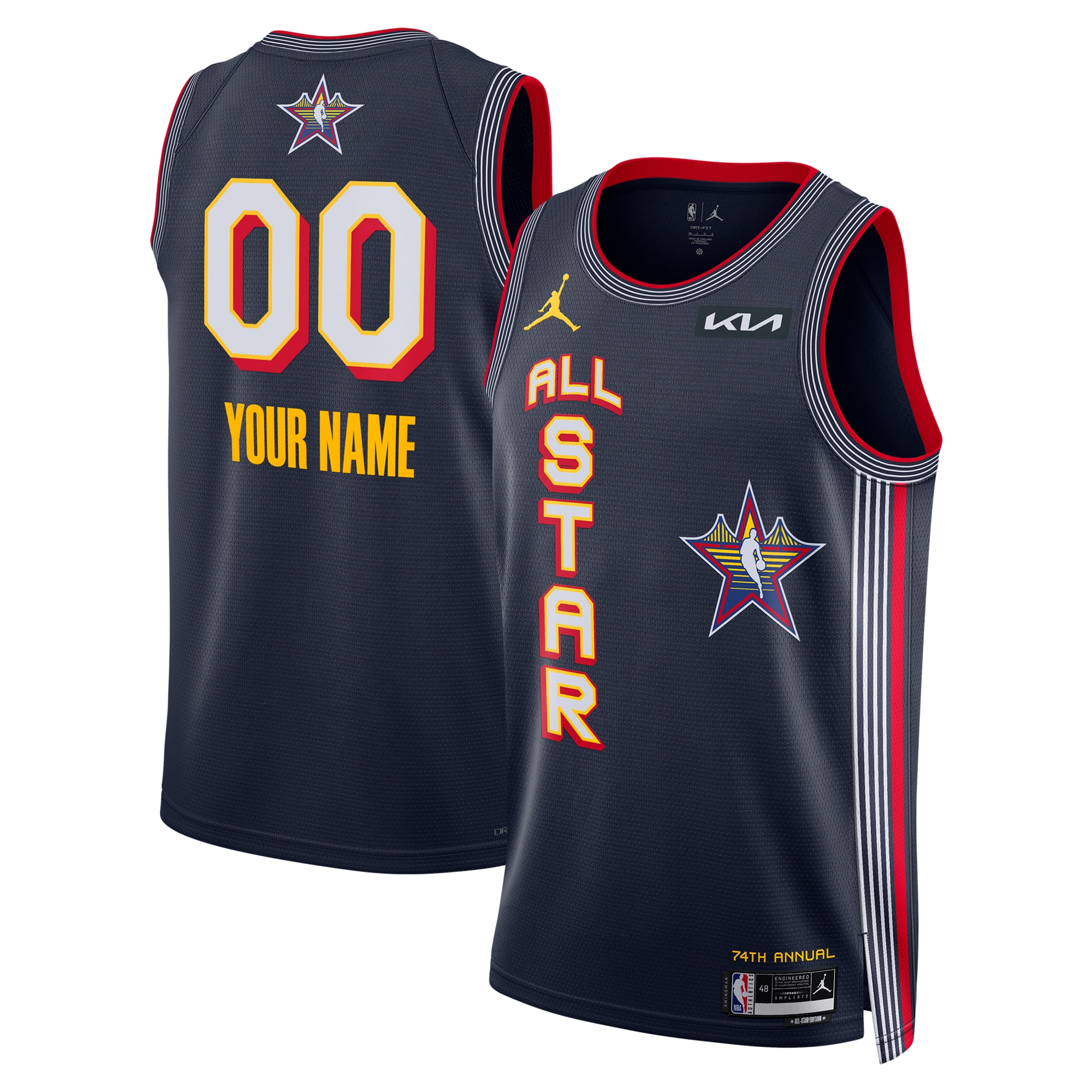Oklahoma City Thunder unisex jordan brand navy 2025 nba all-star game swingman pick-a-player jersey | NBA Store