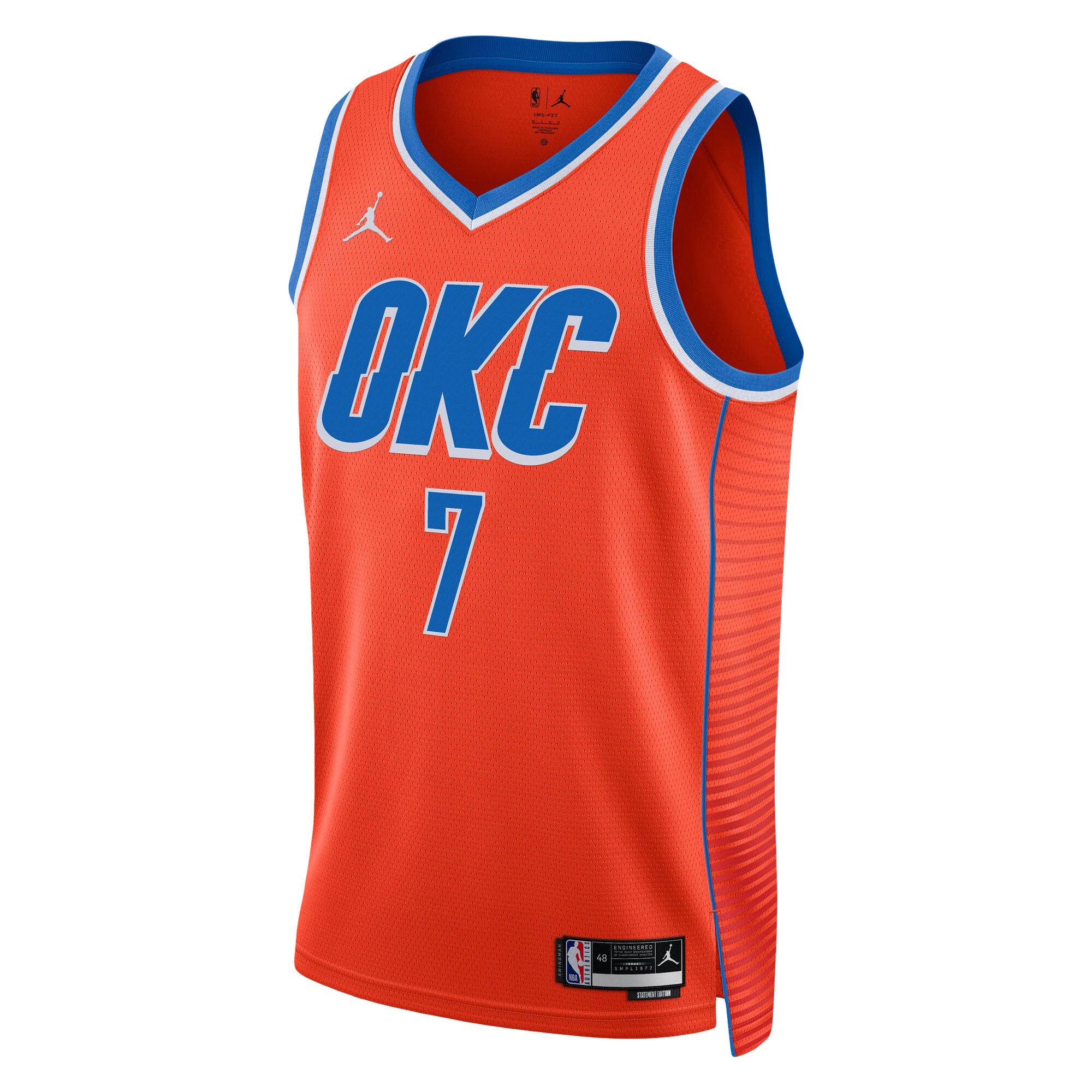 Oklahoma City Thunder unisex oklahoma city thunder chet holmgren jordan brand orange swingman jersey – statement edition | NBA Store