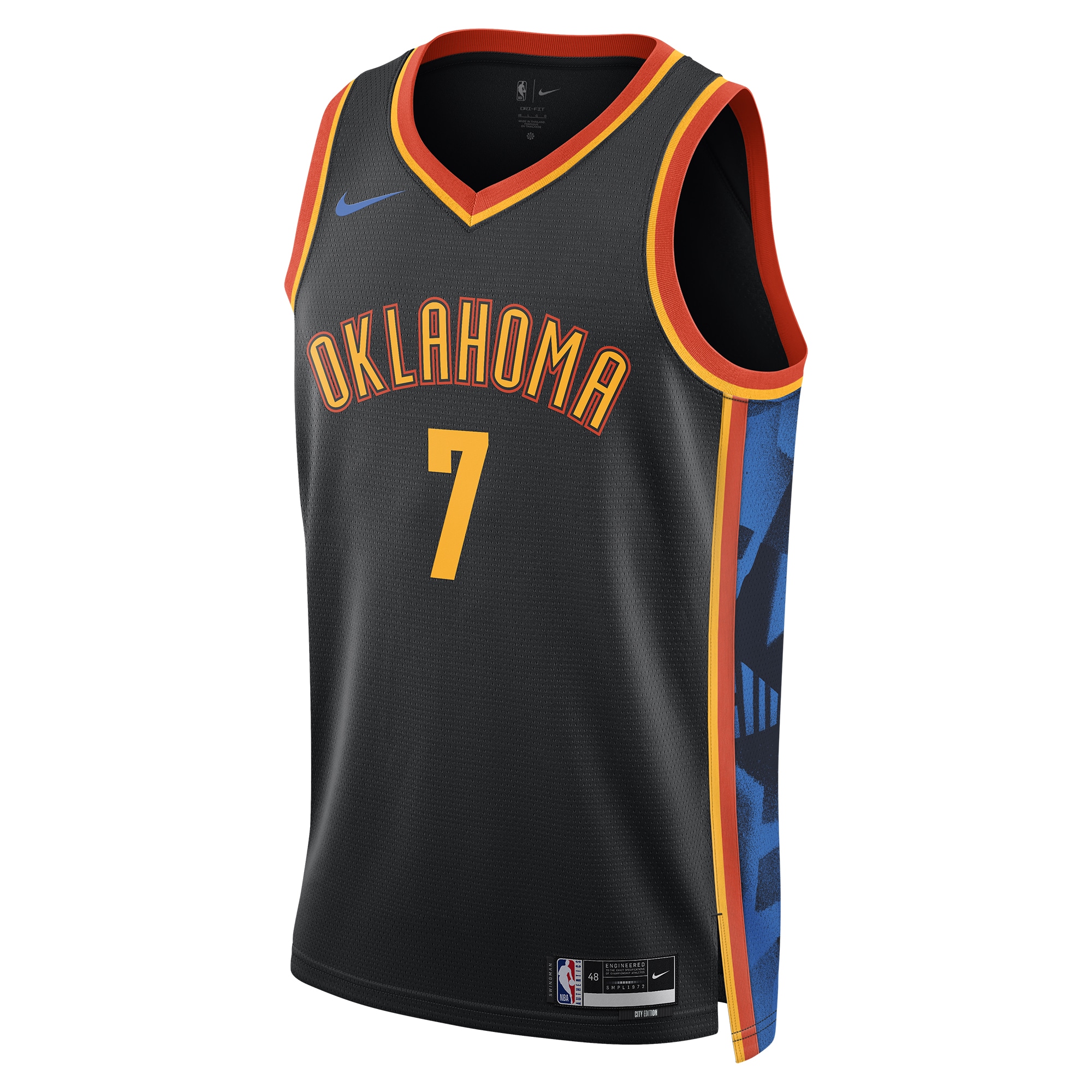 Oklahoma City Thunder unisex oklahoma city thunder chet holmgren nike black 202425 swingman player jersey – city edition | NBA Store