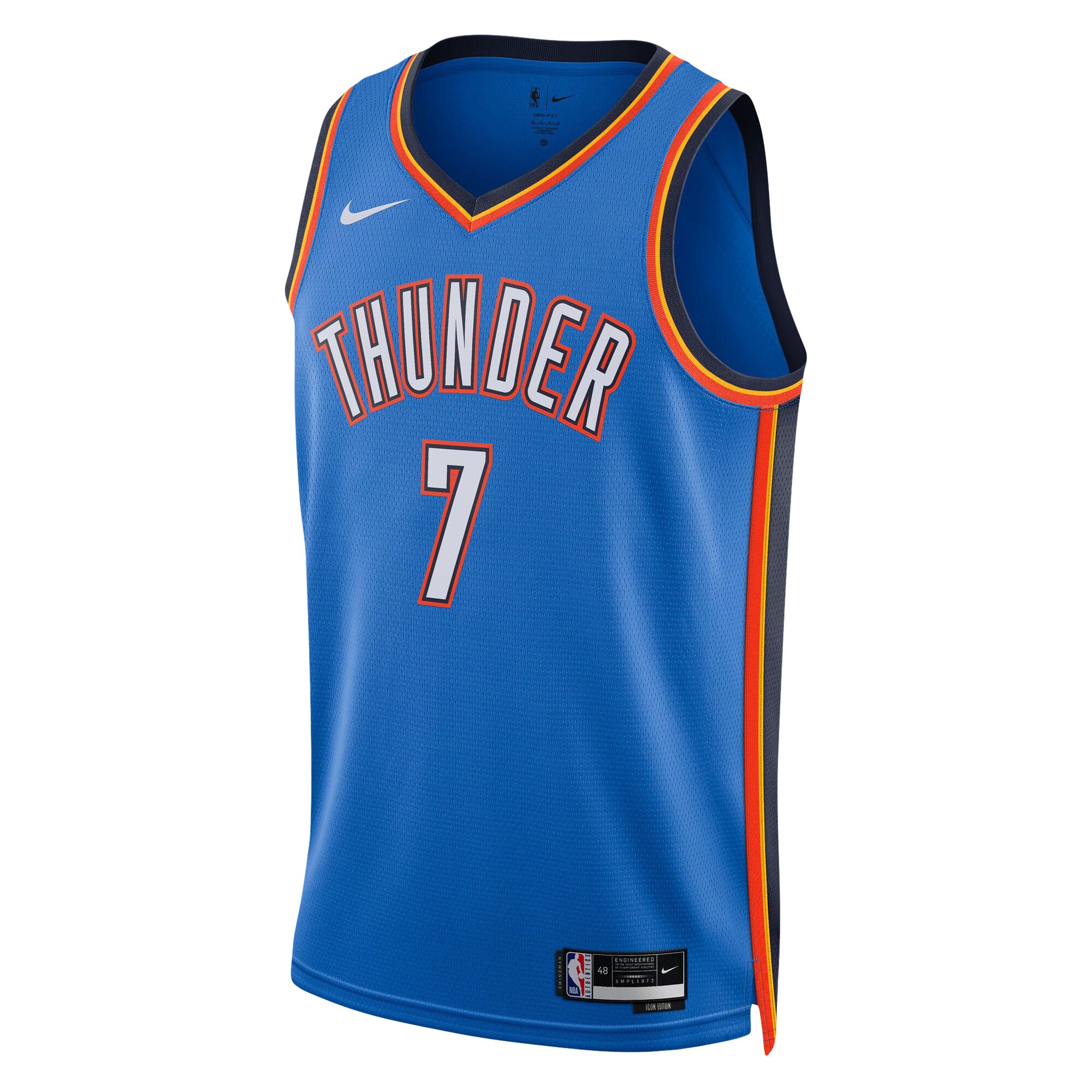 Oklahoma City Thunder unisex oklahoma city thunder chet holmgren nike blue 2022 nba draft first round pick player swingman jersey – icon edition | NBA Store