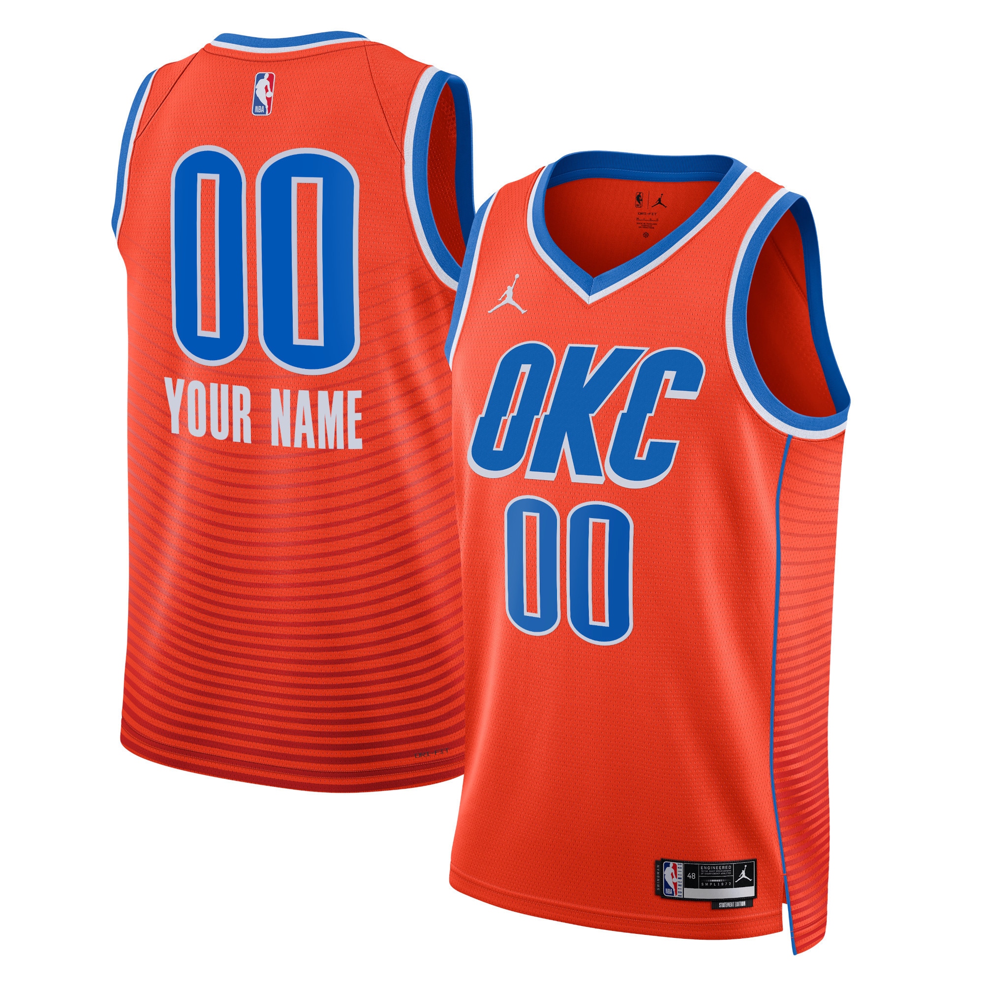 Oklahoma City Thunder unisex oklahoma city thunder jordan brand orange 202223 swingman custom jersey – statement edition | NBA Store