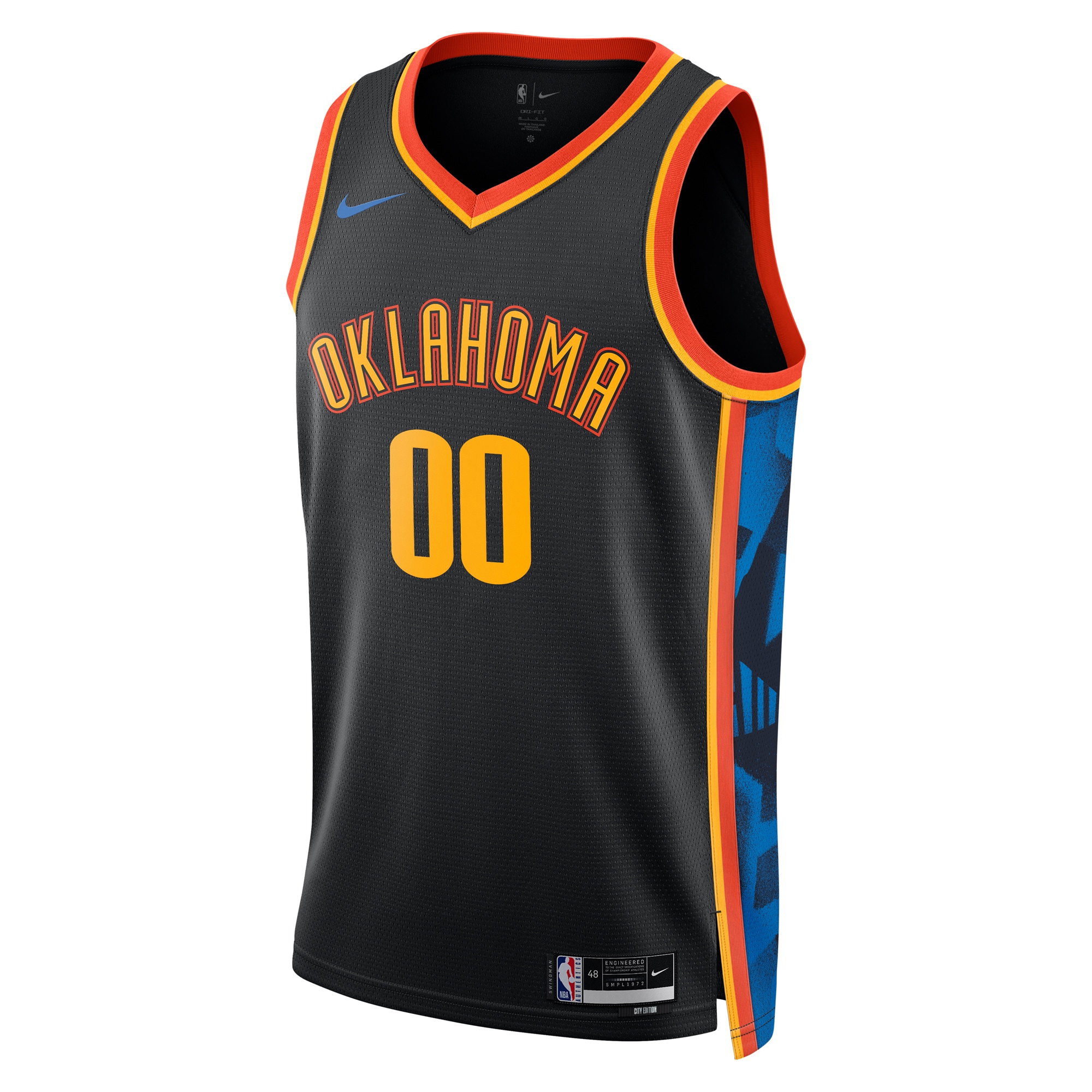 Oklahoma City Thunder unisex oklahoma city thunder nike black 202425 custom swingman jersey – city edition | NBA Store