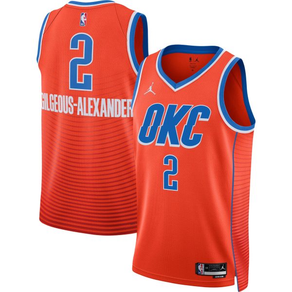 Oklahoma City Thunder unisex oklahoma city thunder shai gilgeous-alexander jordan brand orange swingman jersey – statement edition | NBA Store