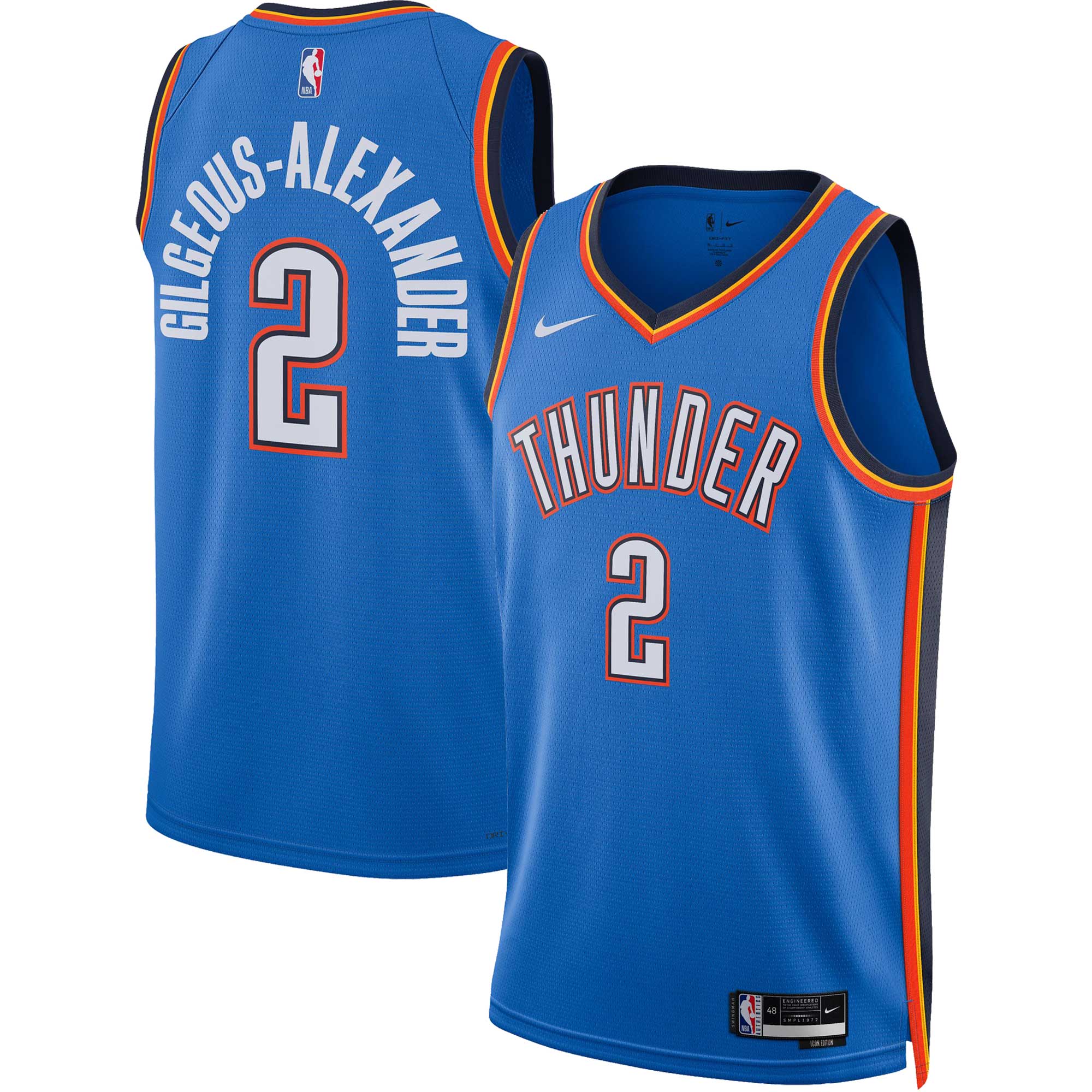 Oklahoma City Thunder unisex oklahoma city thunder shai gilgeous-alexander nike blue swingman jersey – icon edition | NBA Store