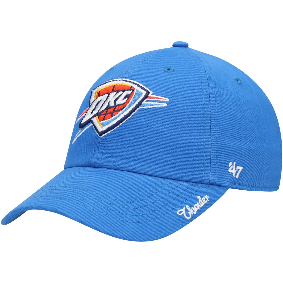 Oklahoma City Thunder womens oklahoma city thunder 47 blue miata clean up logo adjustable hat | NBA Store