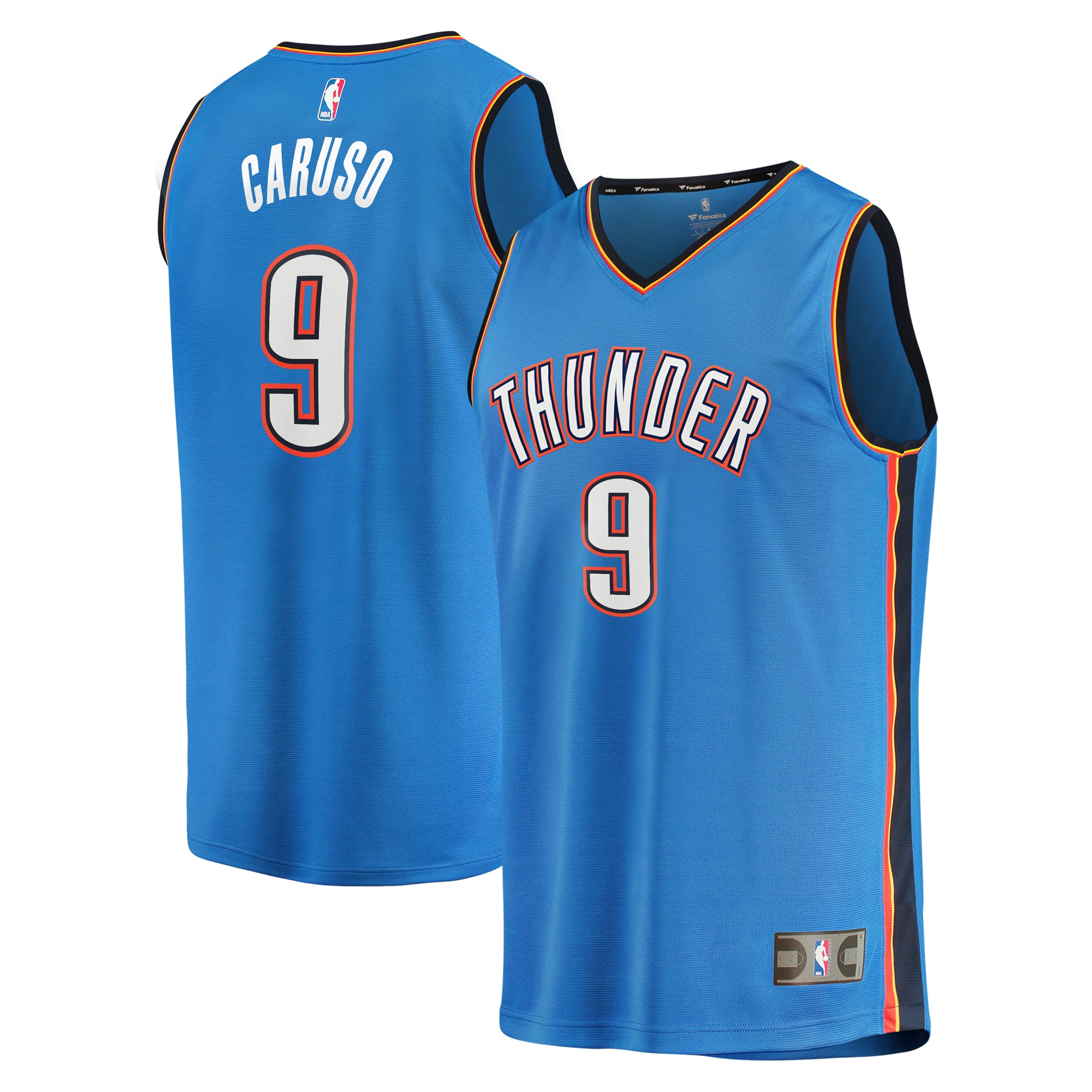 Oklahoma City Thunder youth oklahoma city thunder alex caruso fanatics blue fast break replica player jersey – icon edition | NBA Store