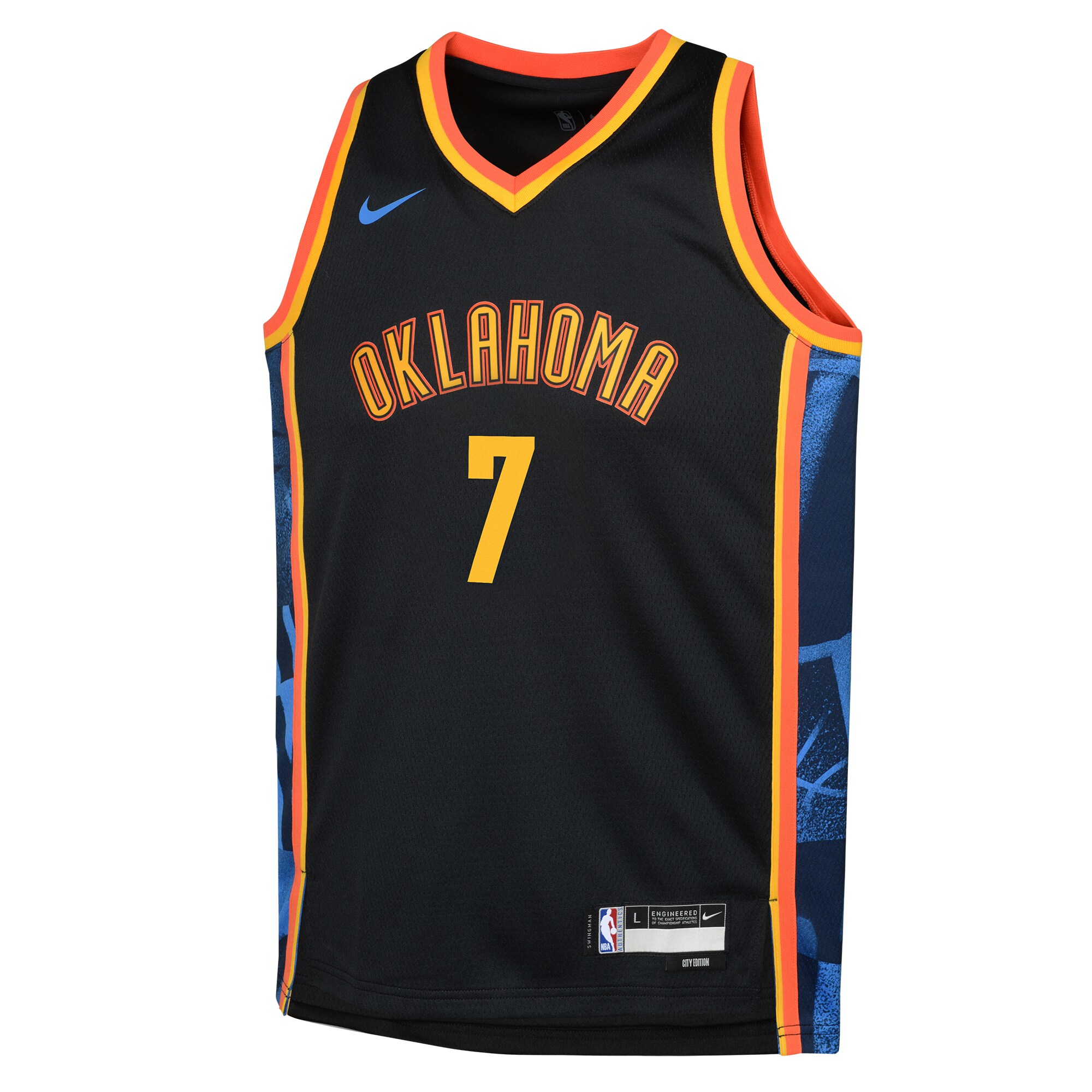 Oklahoma City Thunder youth oklahoma city thunder chet holmgren nike black 202425 swingman player jersey – city edition | NBA Store