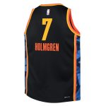 Oklahoma City Thunder youth oklahoma city thunder chet holmgren nike black 202425 swingman player jersey – city edition | NBA Store
