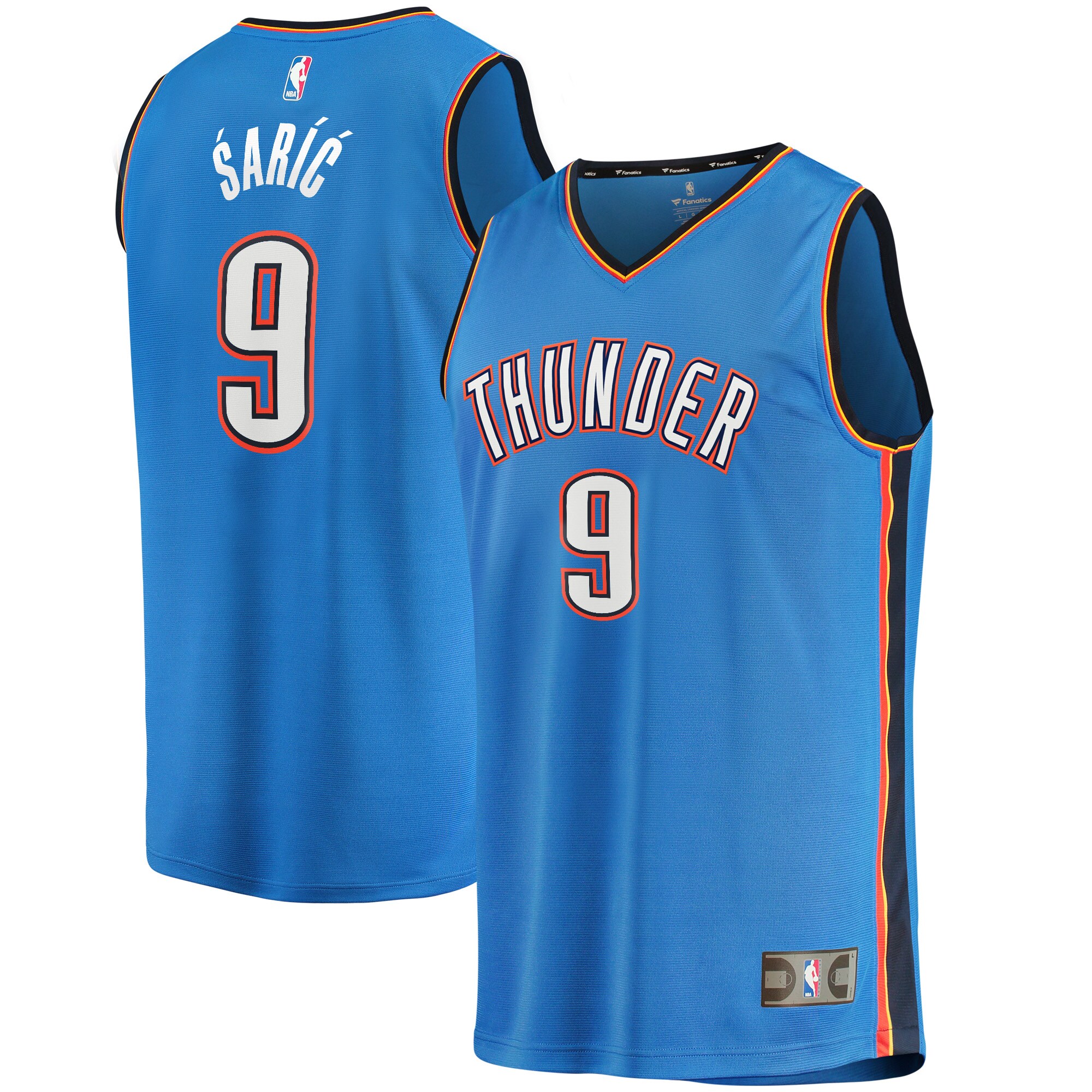 Oklahoma City Thunder youth oklahoma city thunder dario saric fanatics blue fast break player jersey – icon edition | NBA Store
