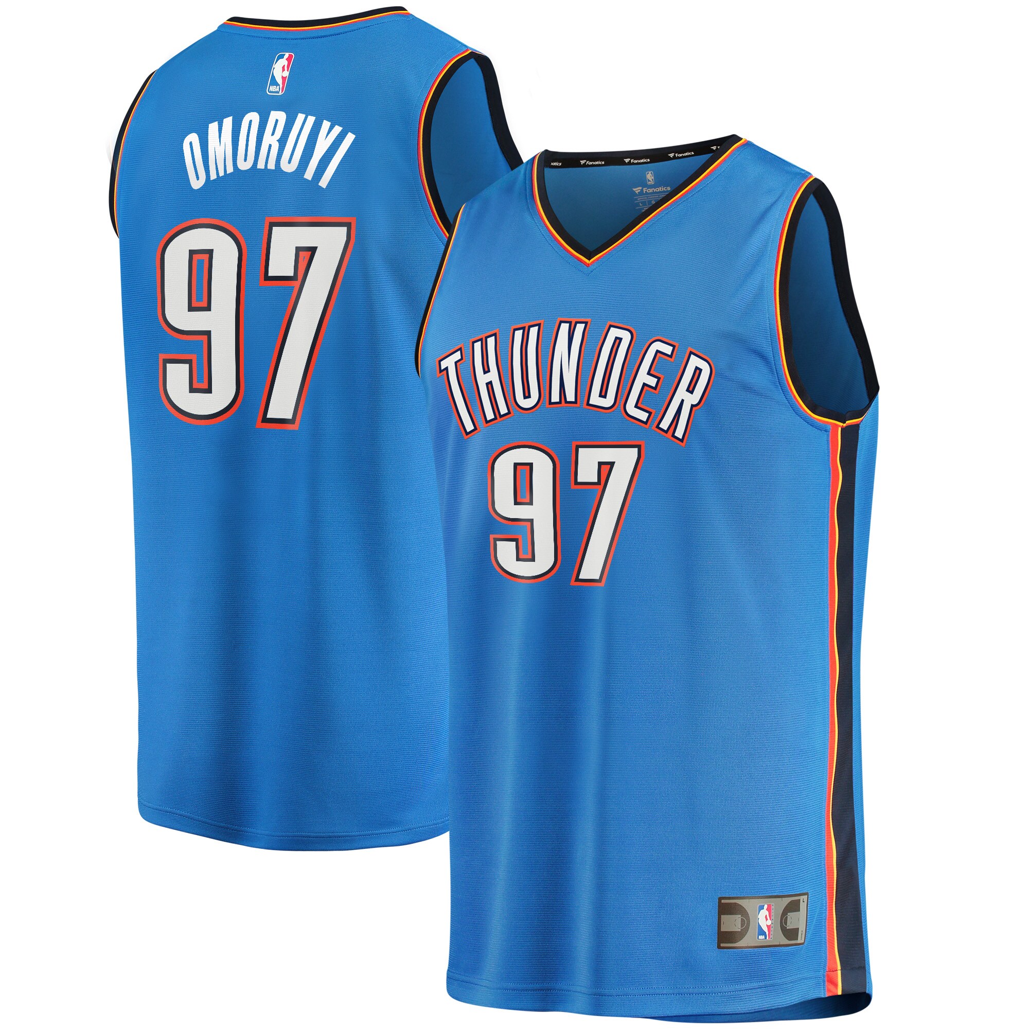 Oklahoma City Thunder youth oklahoma city thunder eugene omoruyi fanatics blue fast break player jersey – icon edition | NBA Store