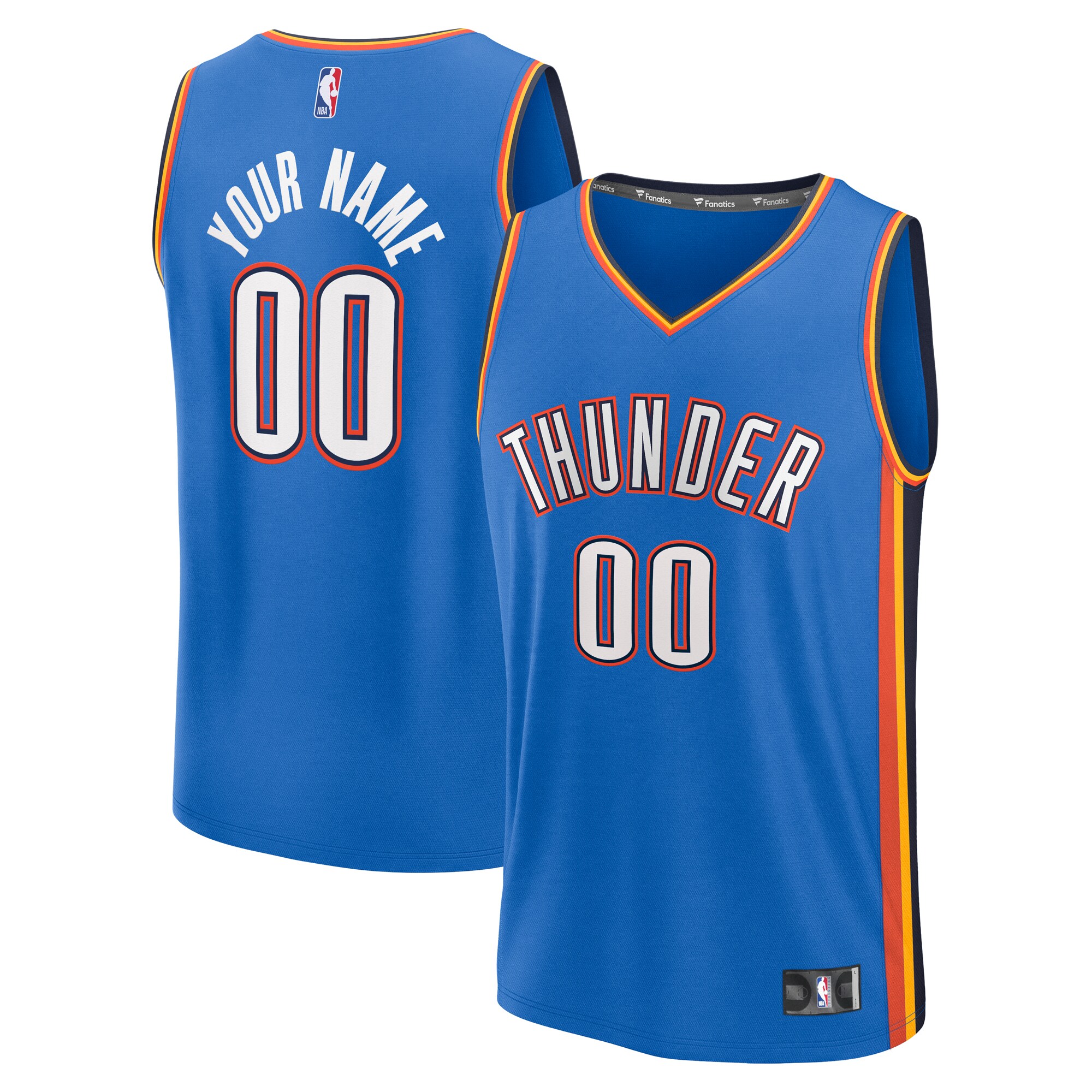 Oklahoma City Thunder youth oklahoma city thunder fanatics blue fast break custom replica jersey – icon edition | NBA Store