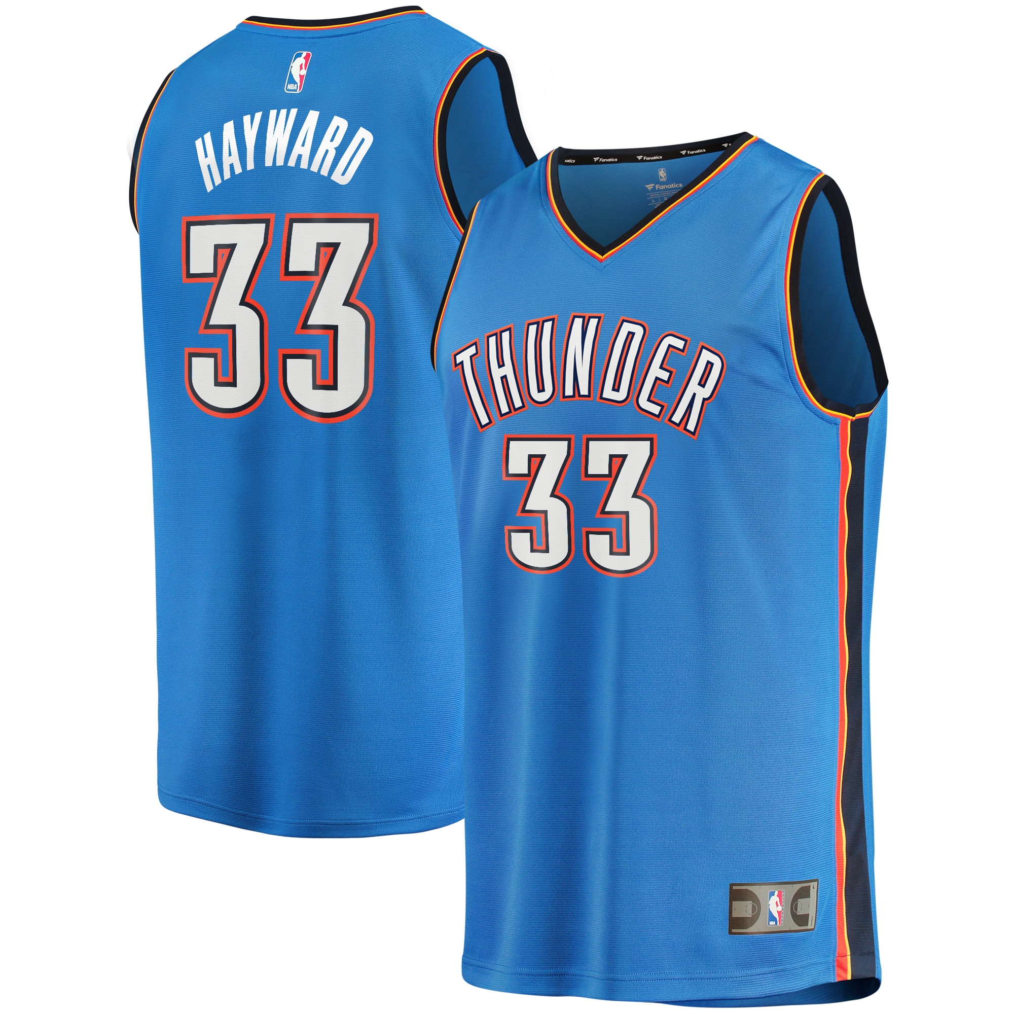 Oklahoma City Thunder youth oklahoma city thunder gordon hayward fanatics blue fast break player jersey – icon edition | NBA Store