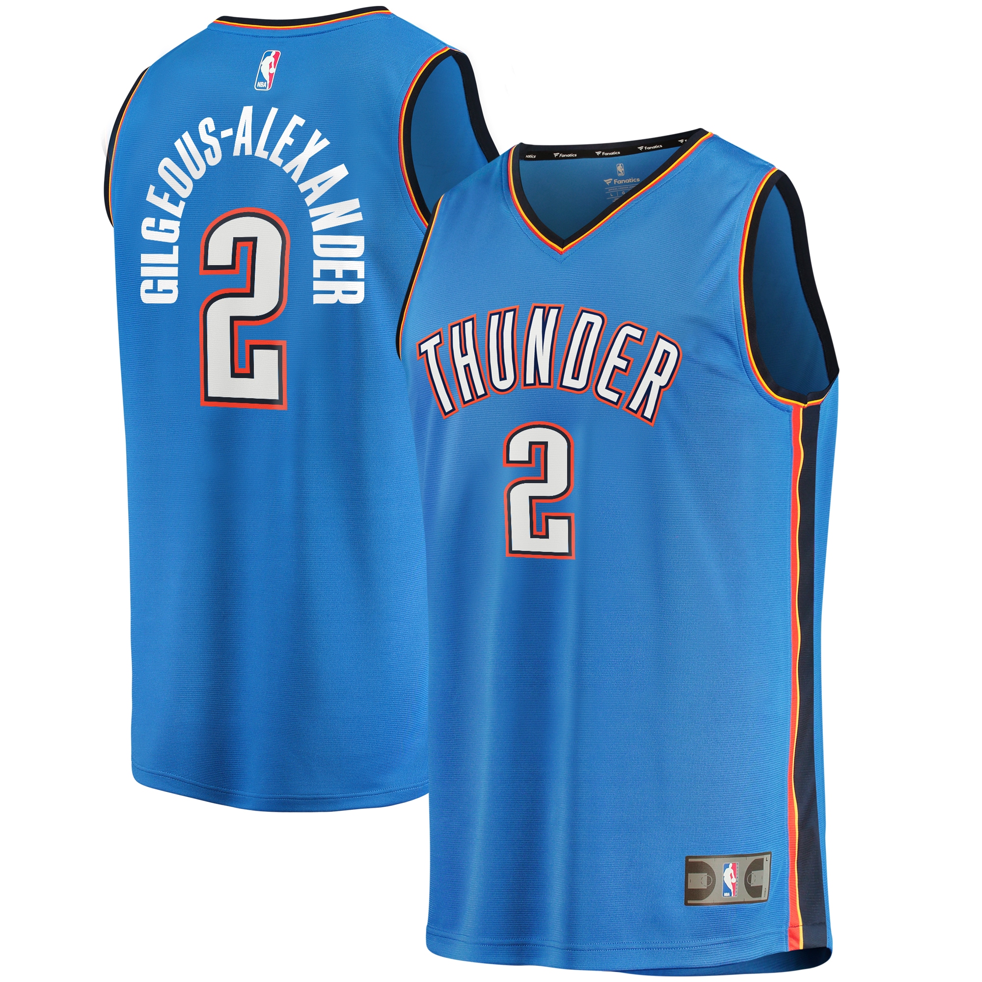 Oklahoma City Thunder youth oklahoma city thunder shai gilgeous-alexander fanatics blue fast break player jersey – icon edition | NBA Store
