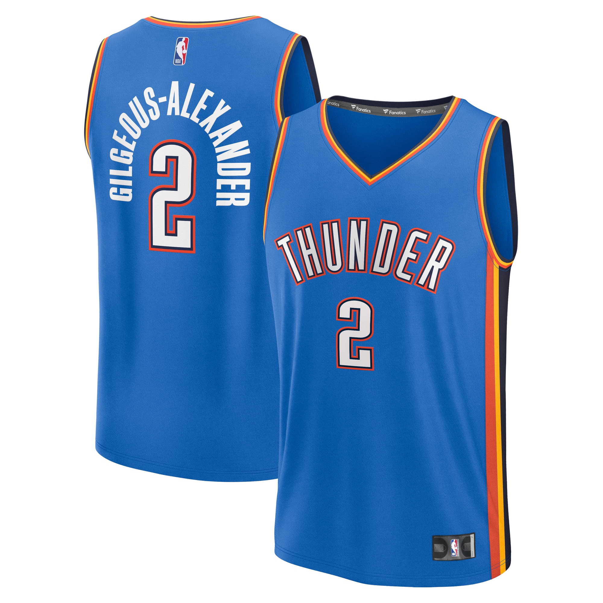 Oklahoma City Thunder youth oklahoma city thunder shai gilgeous-alexander fanatics blue fast break replica player jersey – icon edition | NBA Store