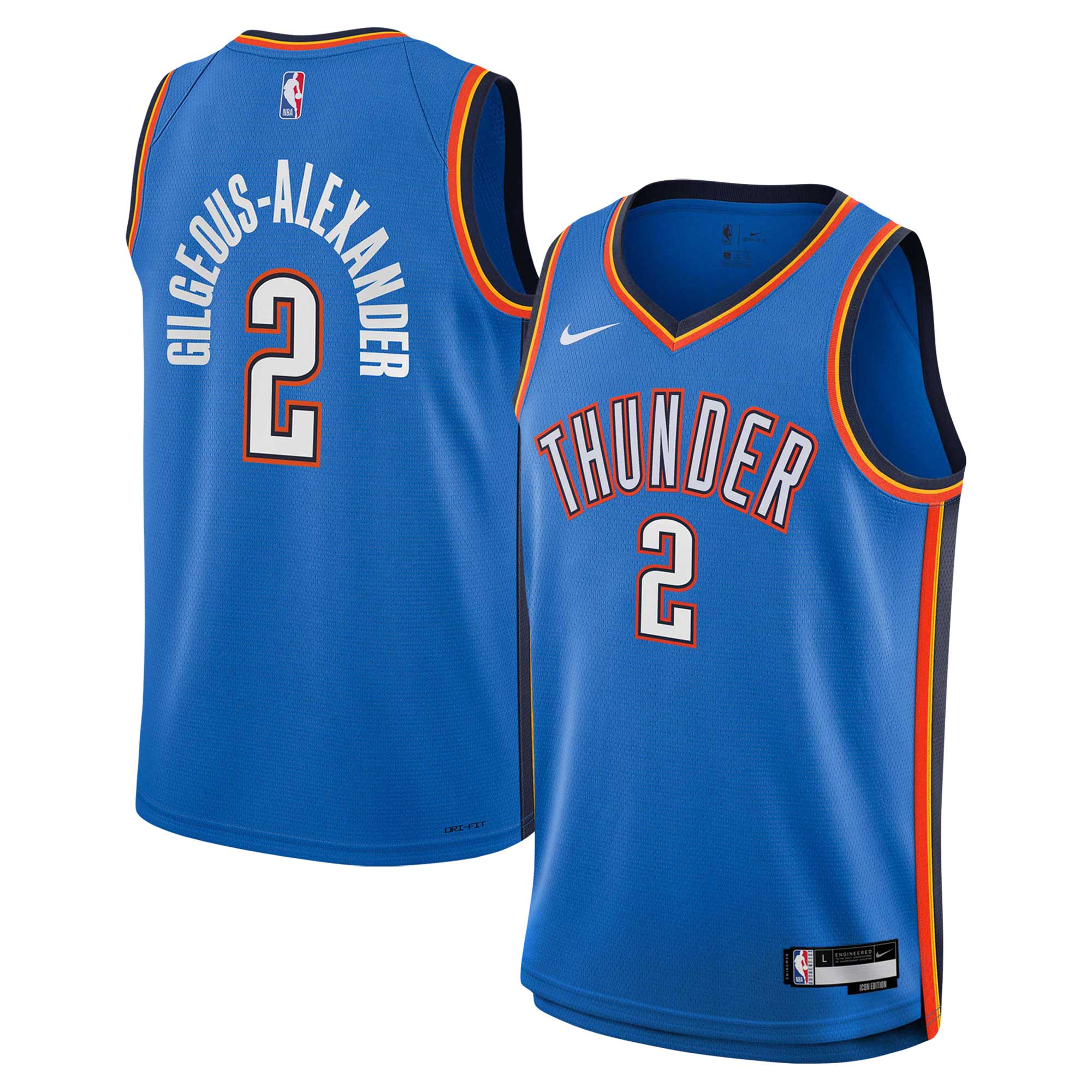 Oklahoma City Thunder youth oklahoma city thunder shai gilgeous-alexander nike blue swingman jersey – icon edition | NBA Store